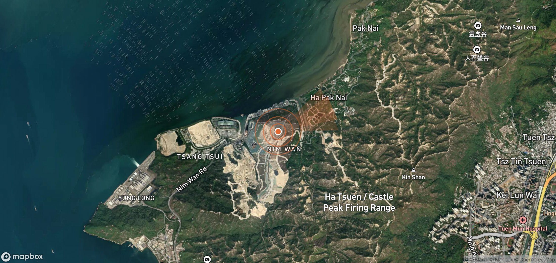 Mapa satelital de plumas de metano en China