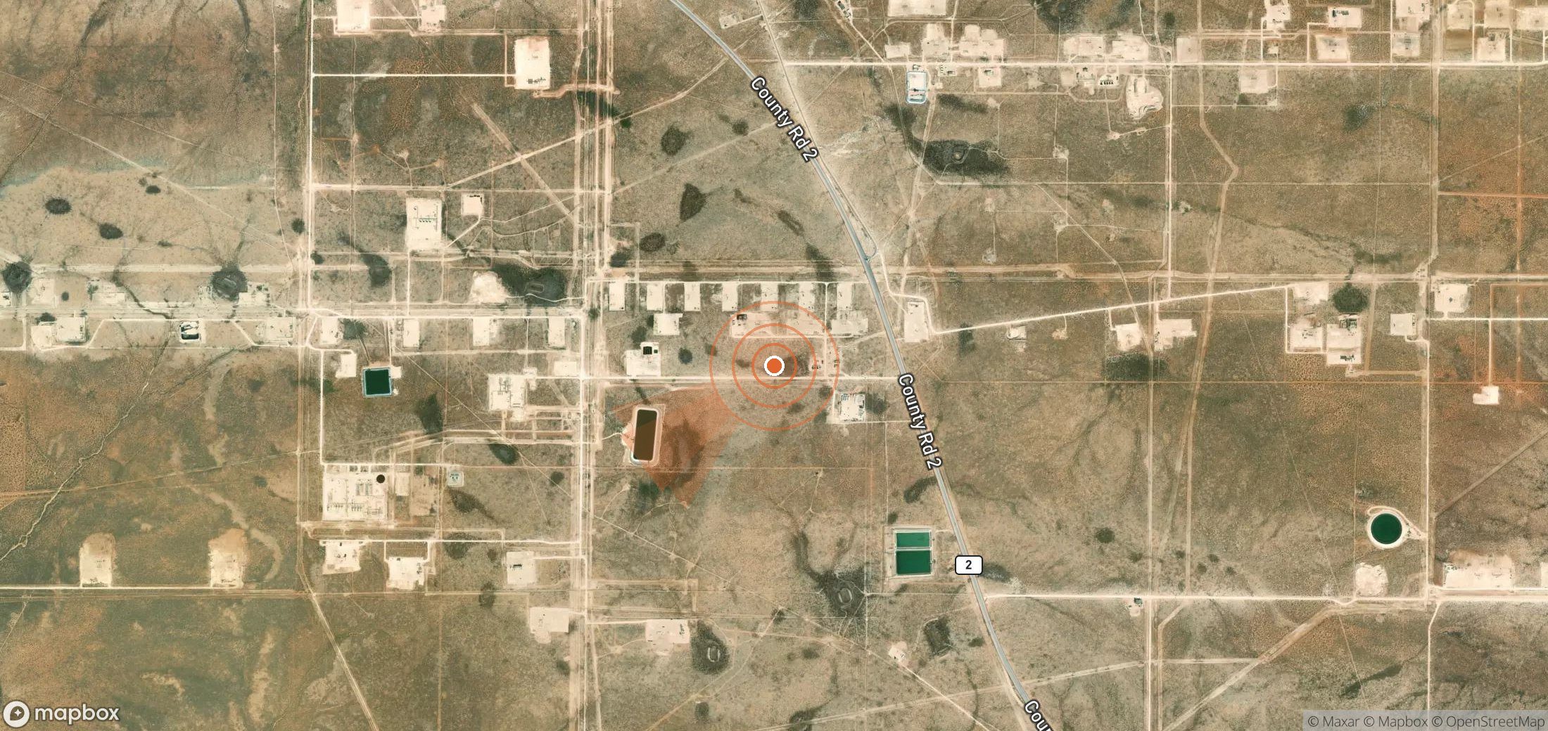 Satellite map of methane plume locations in United States