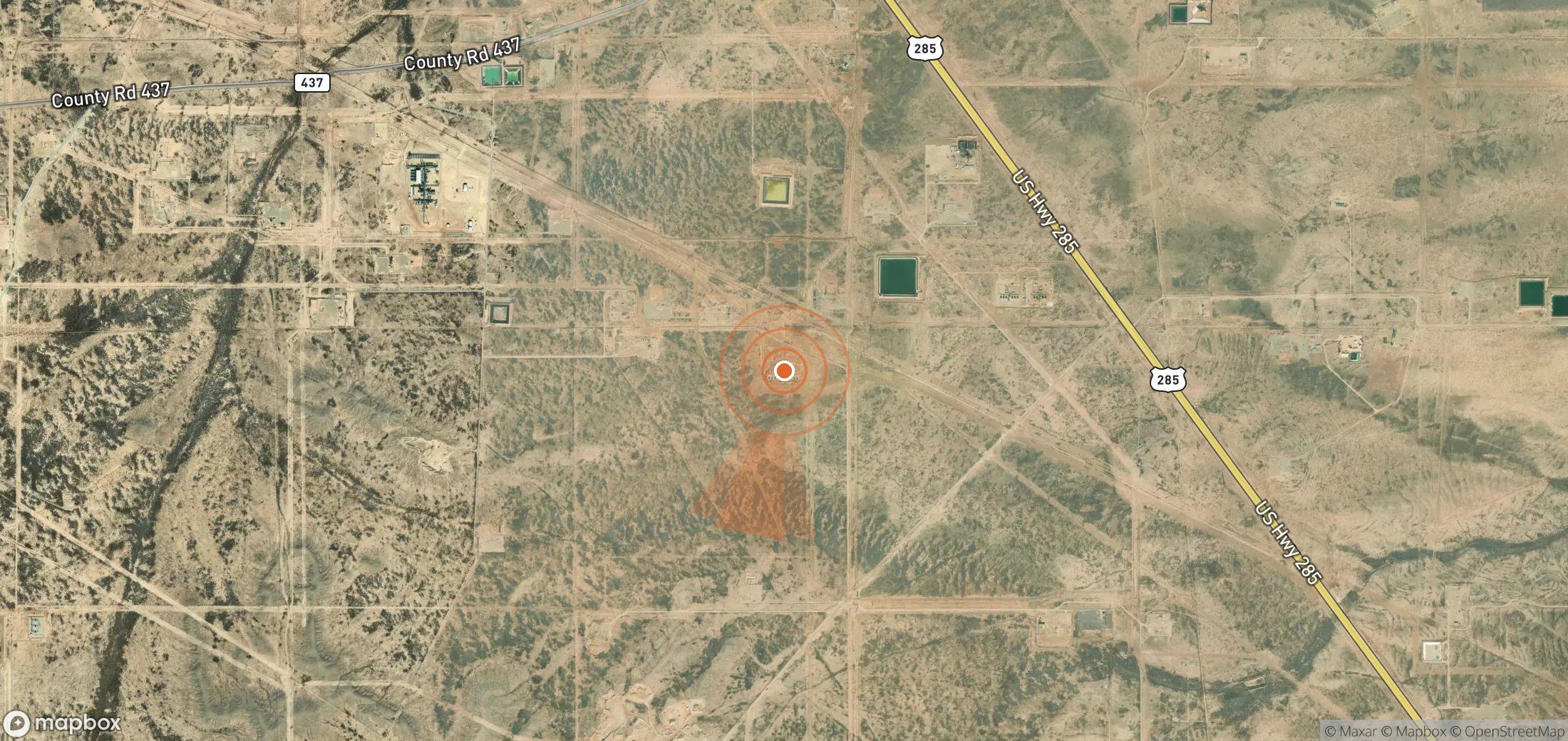 Mapa satelital de plumas de metano en Estados Unidos