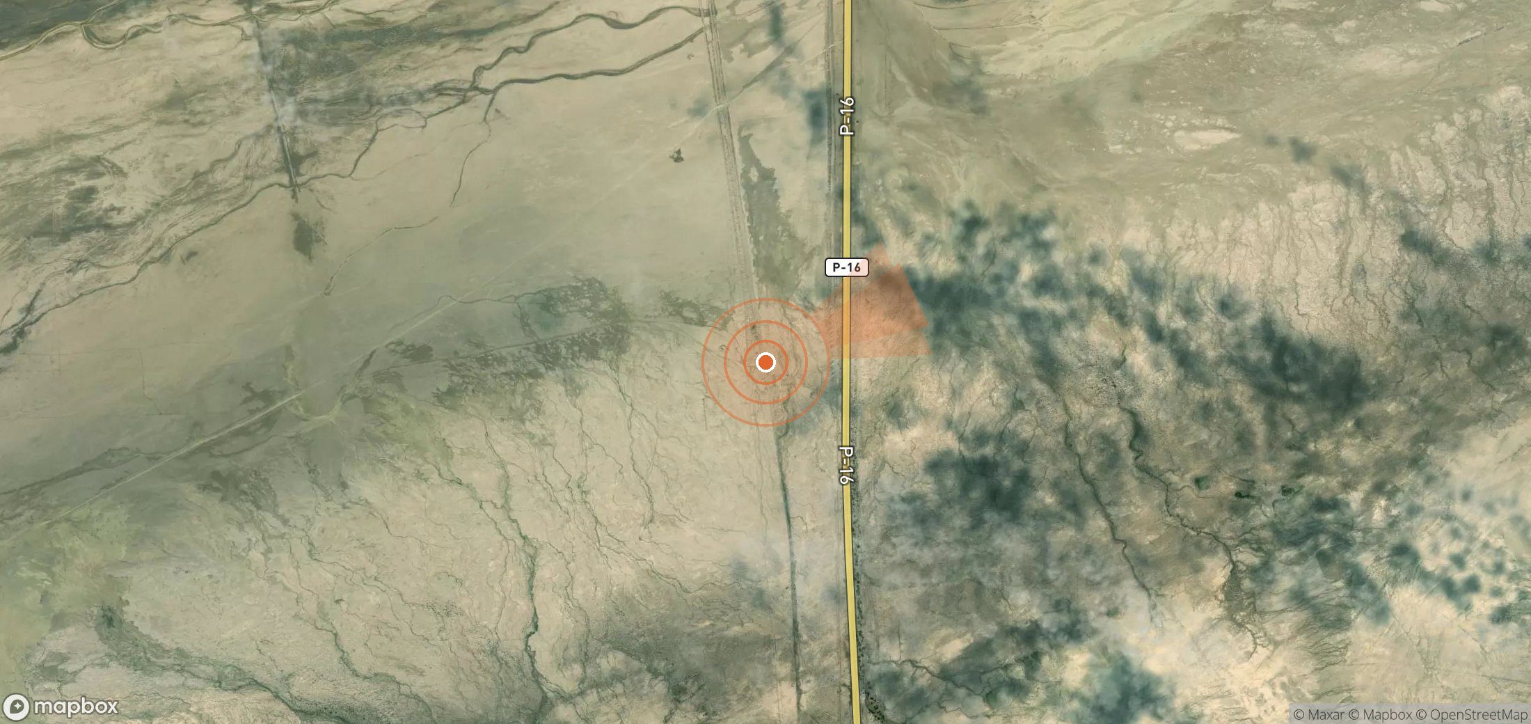 Satellite map of methane plume locations in Turkmenistan