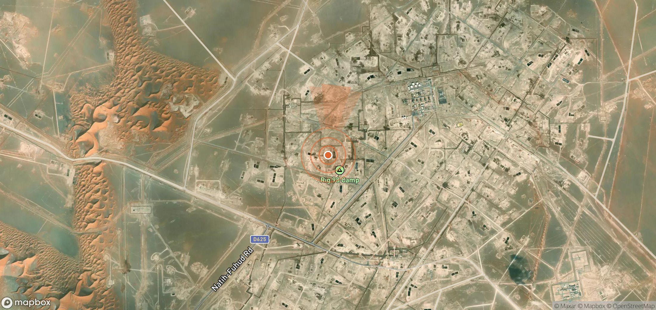 Satellite map of methane plume locations in Oman