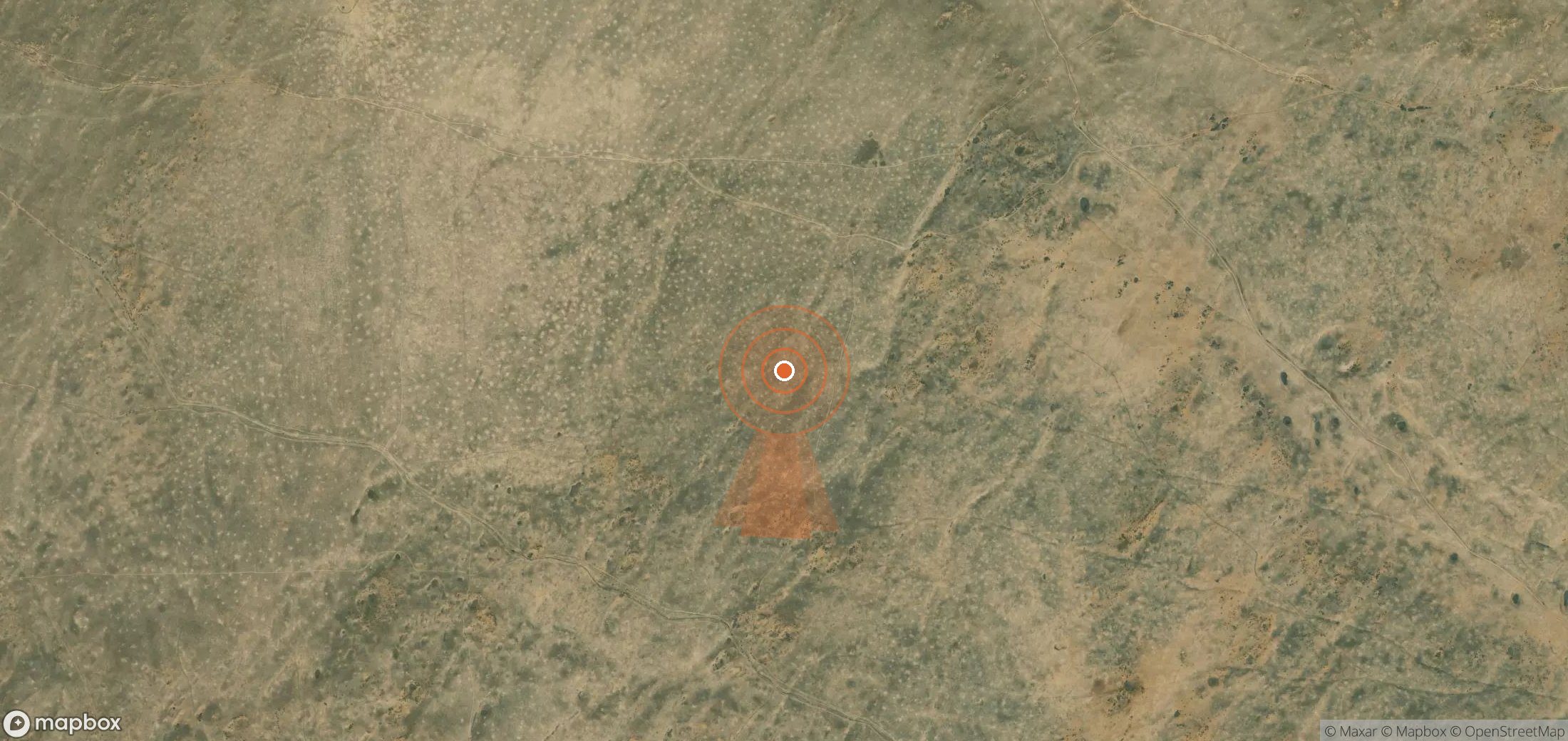 Satellite map of methane plume locations in Turkmenistan
