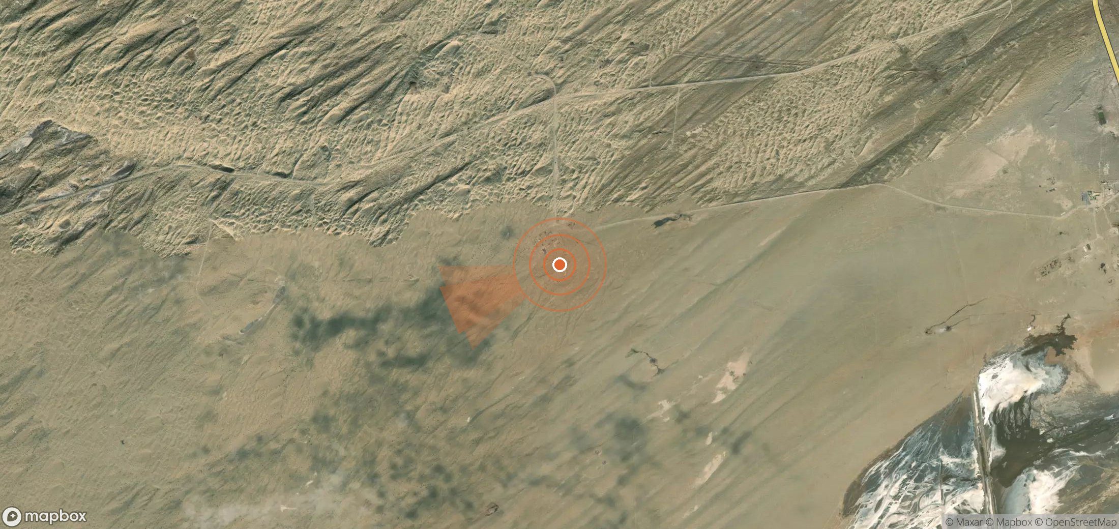Mapa satelital de plumas de metano en Turkmenistán