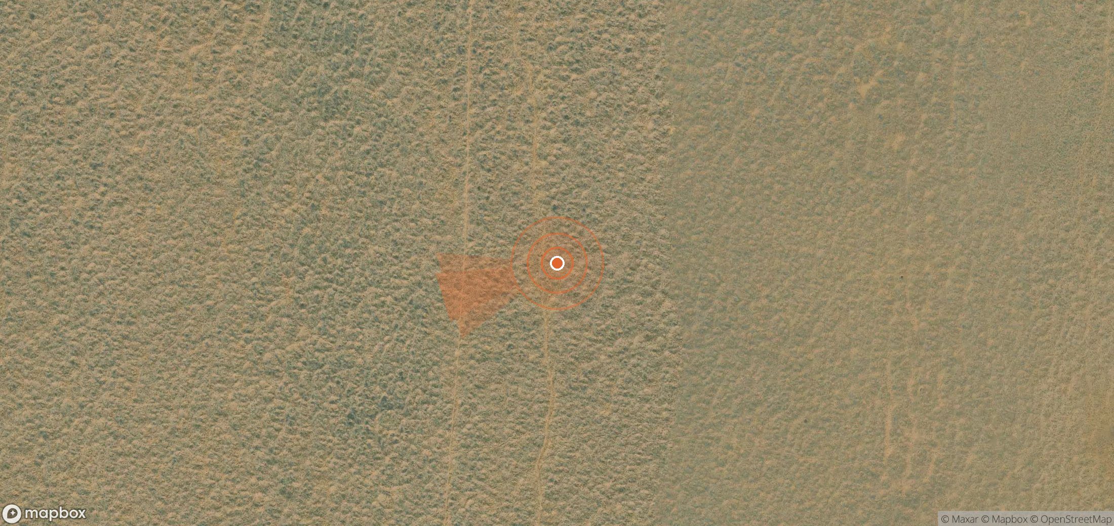 Satellite map of methane plume locations in Turkmenistan