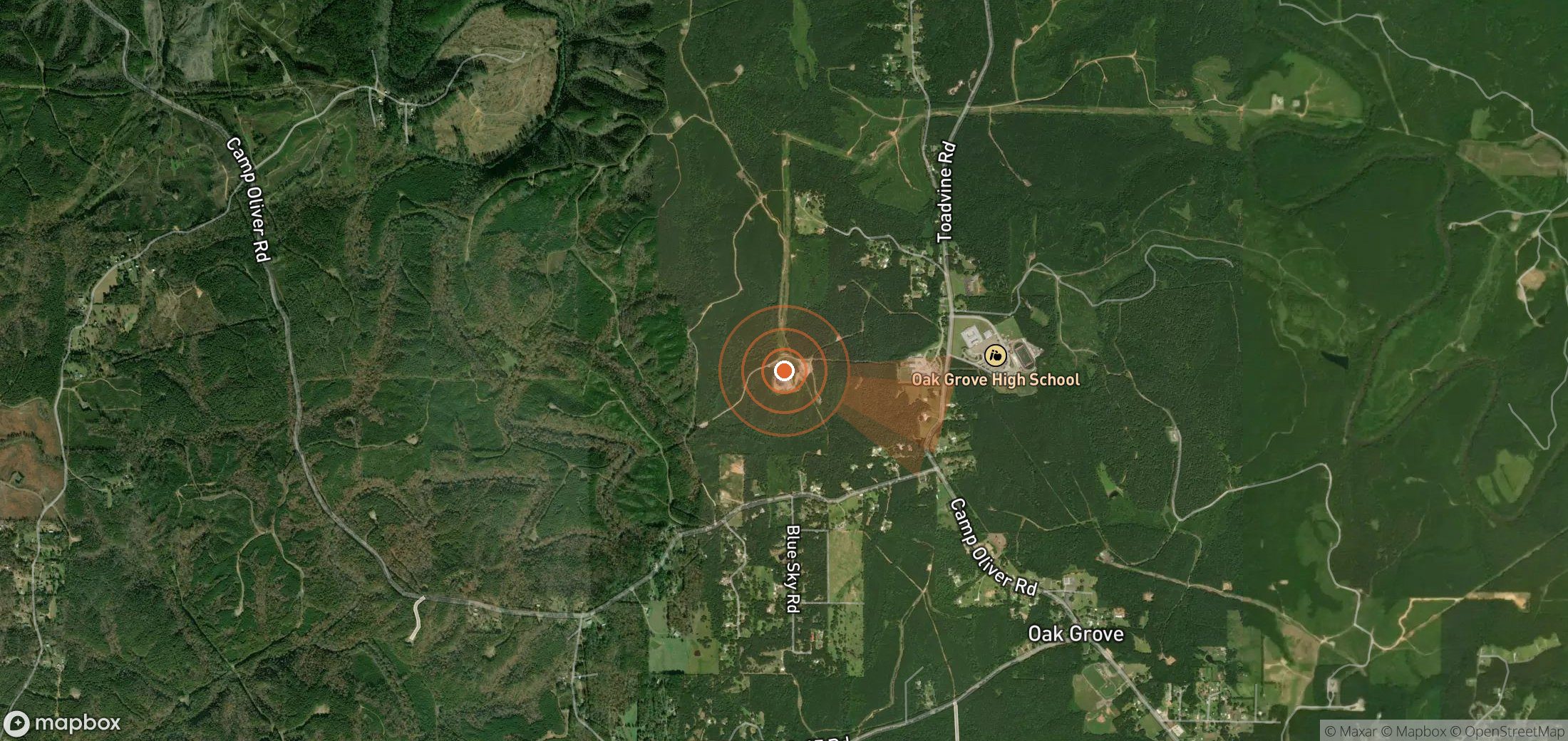 Mapa satelital de plumas de metano en Estados Unidos