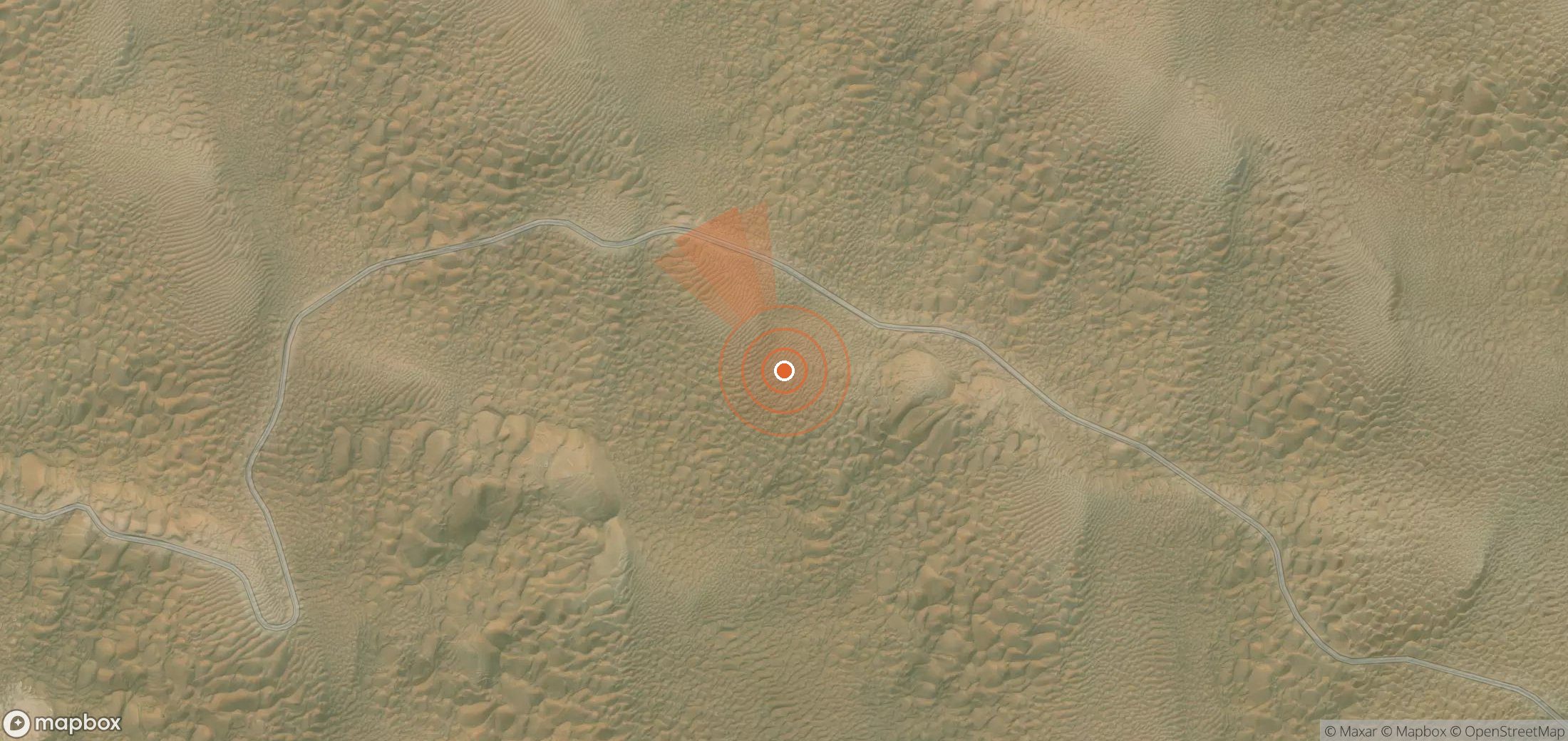Satellite map of methane plume locations in China