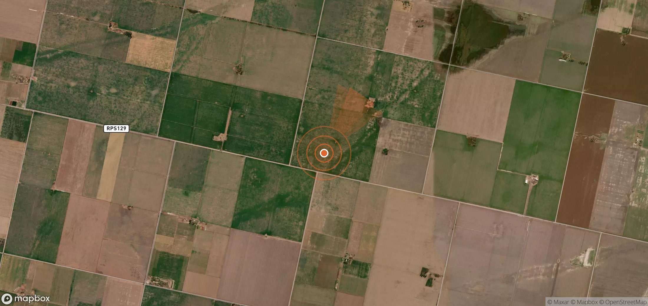 Satellite map of methane plume locations in Argentina