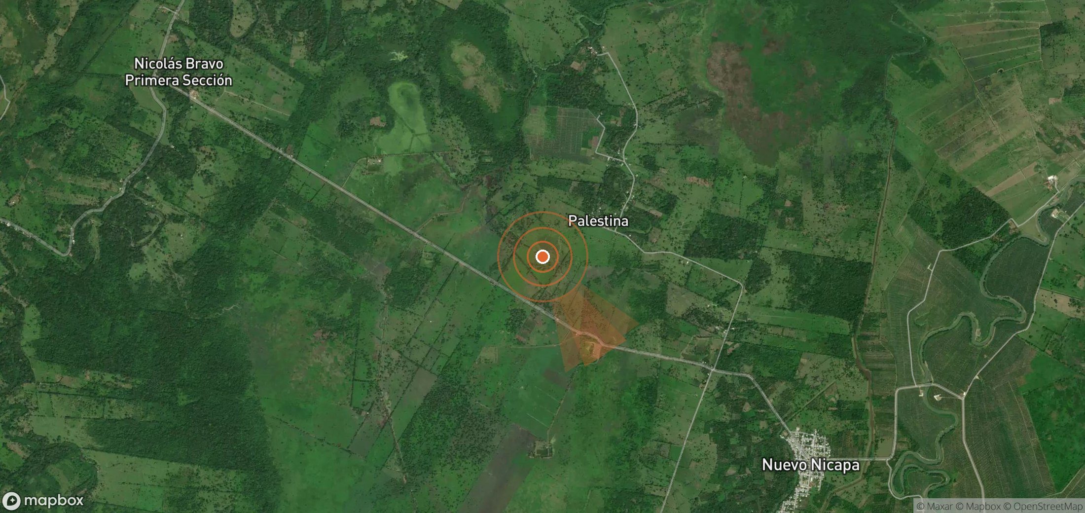 Satellite map of methane plume locations in Mexico