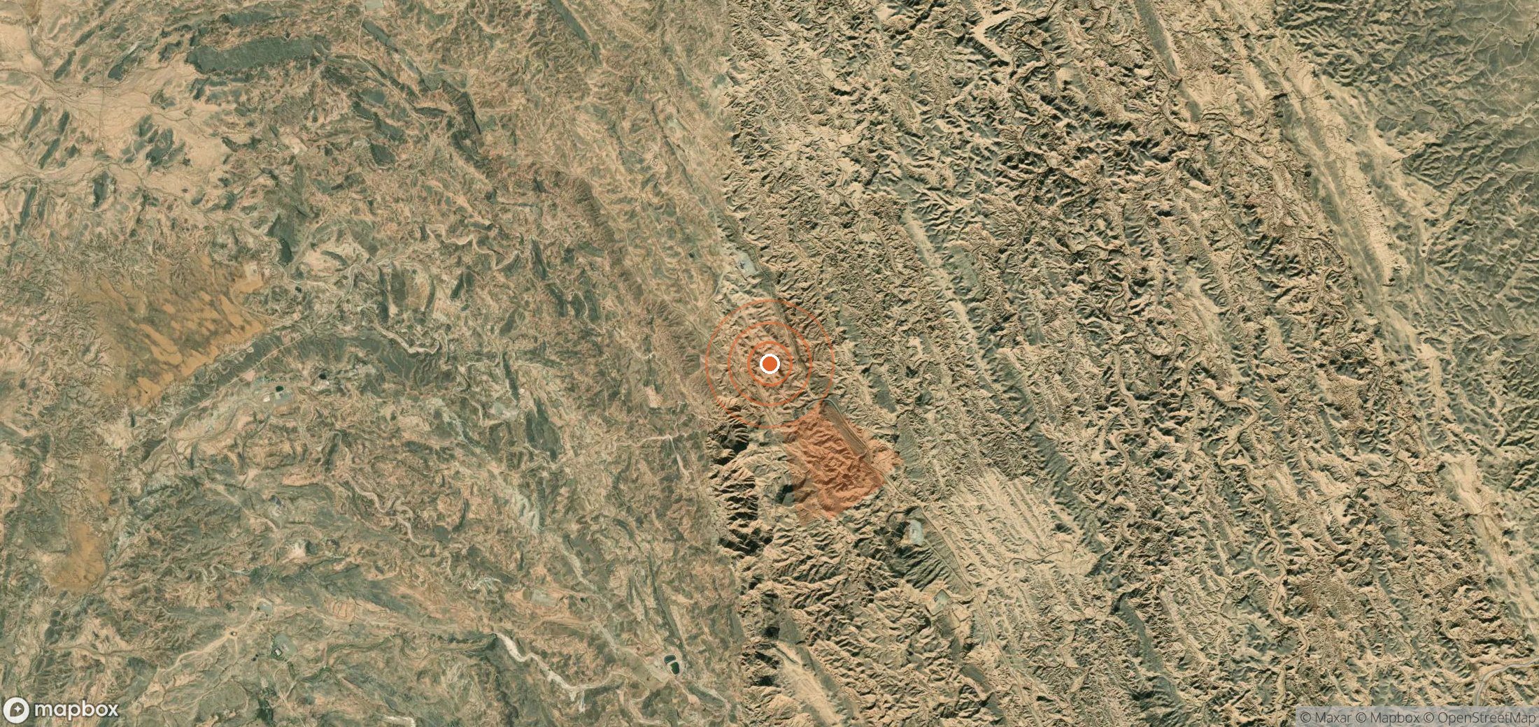 Satellite map of methane plume locations in Iran