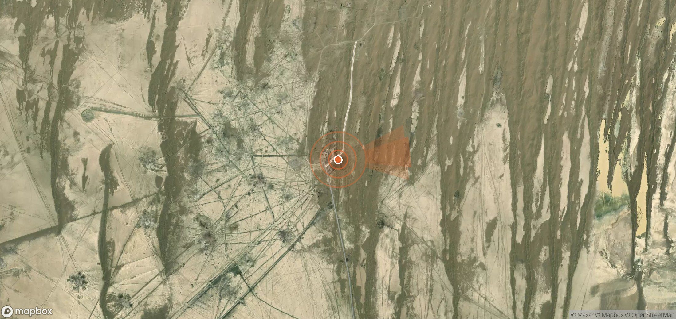 Satellite map of methane plume locations in Turkmenistan