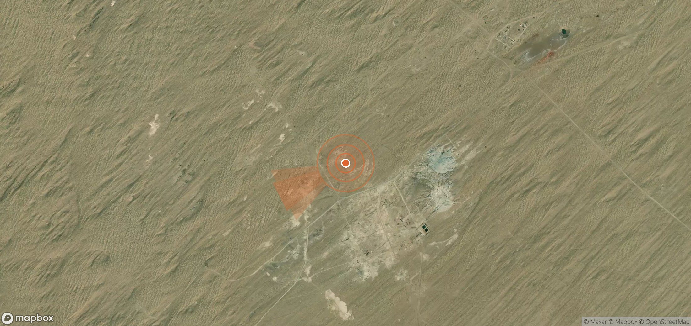 Satellite map of methane plume locations in Turkmenistan