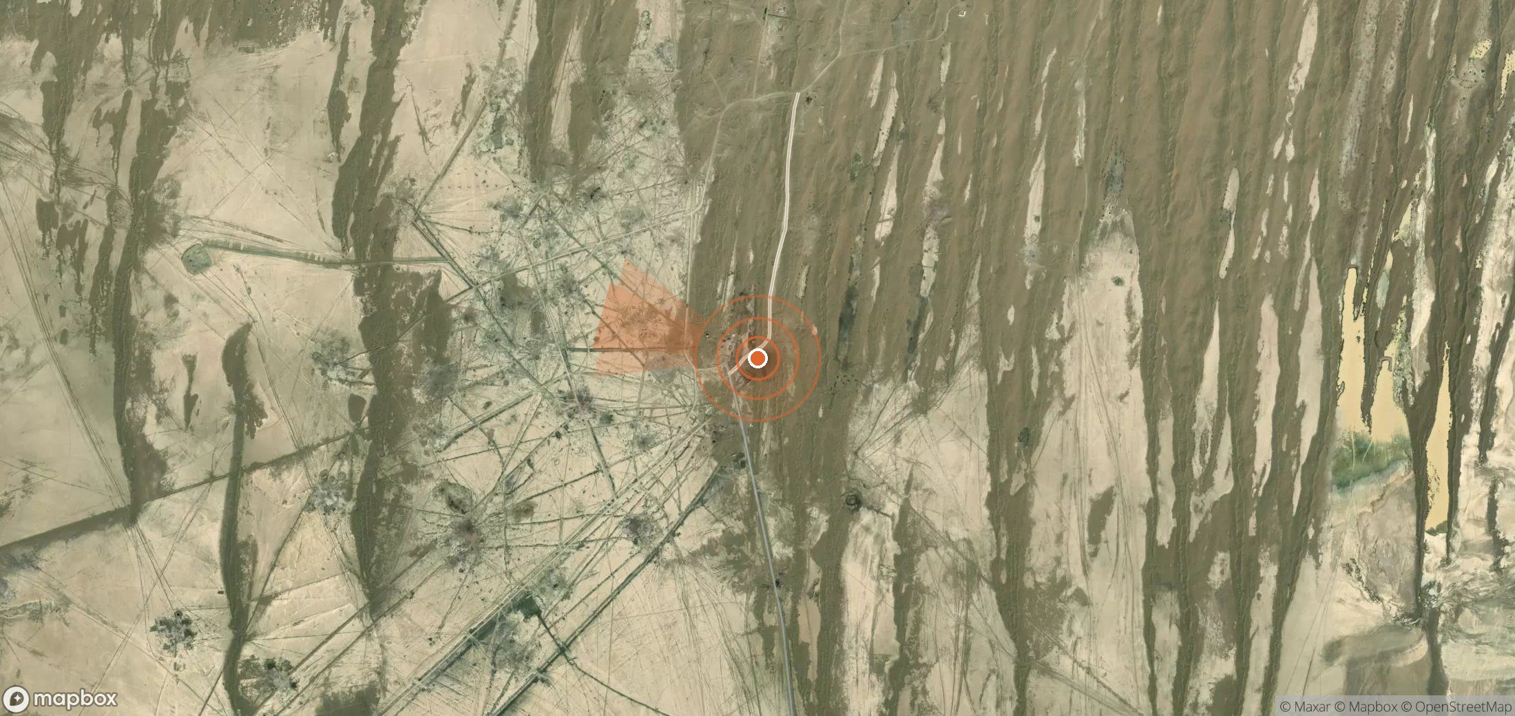 Satellite map of methane plume locations in Turkmenistan
