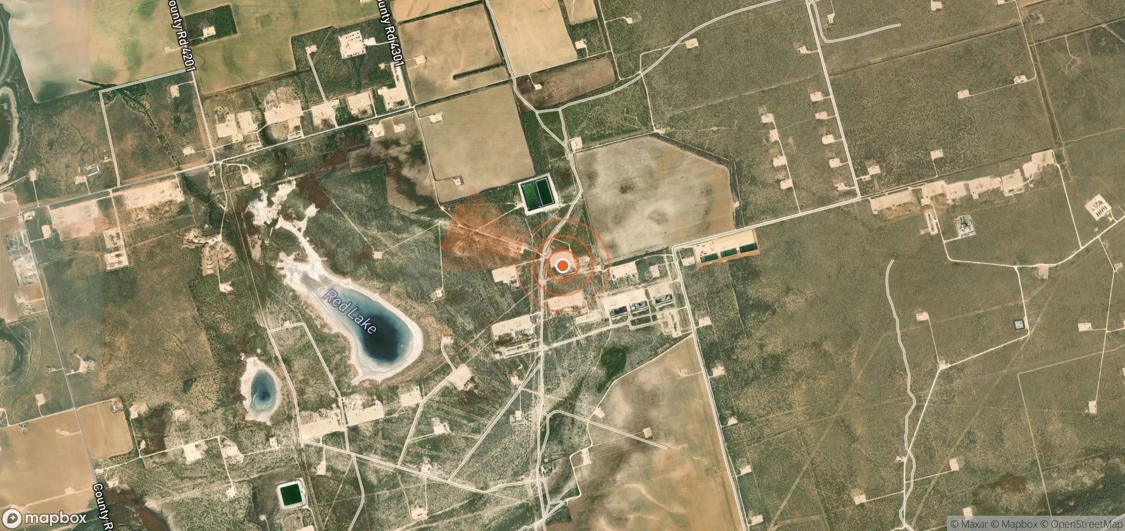 Mapa satelital de plumas de metano en Estados Unidos