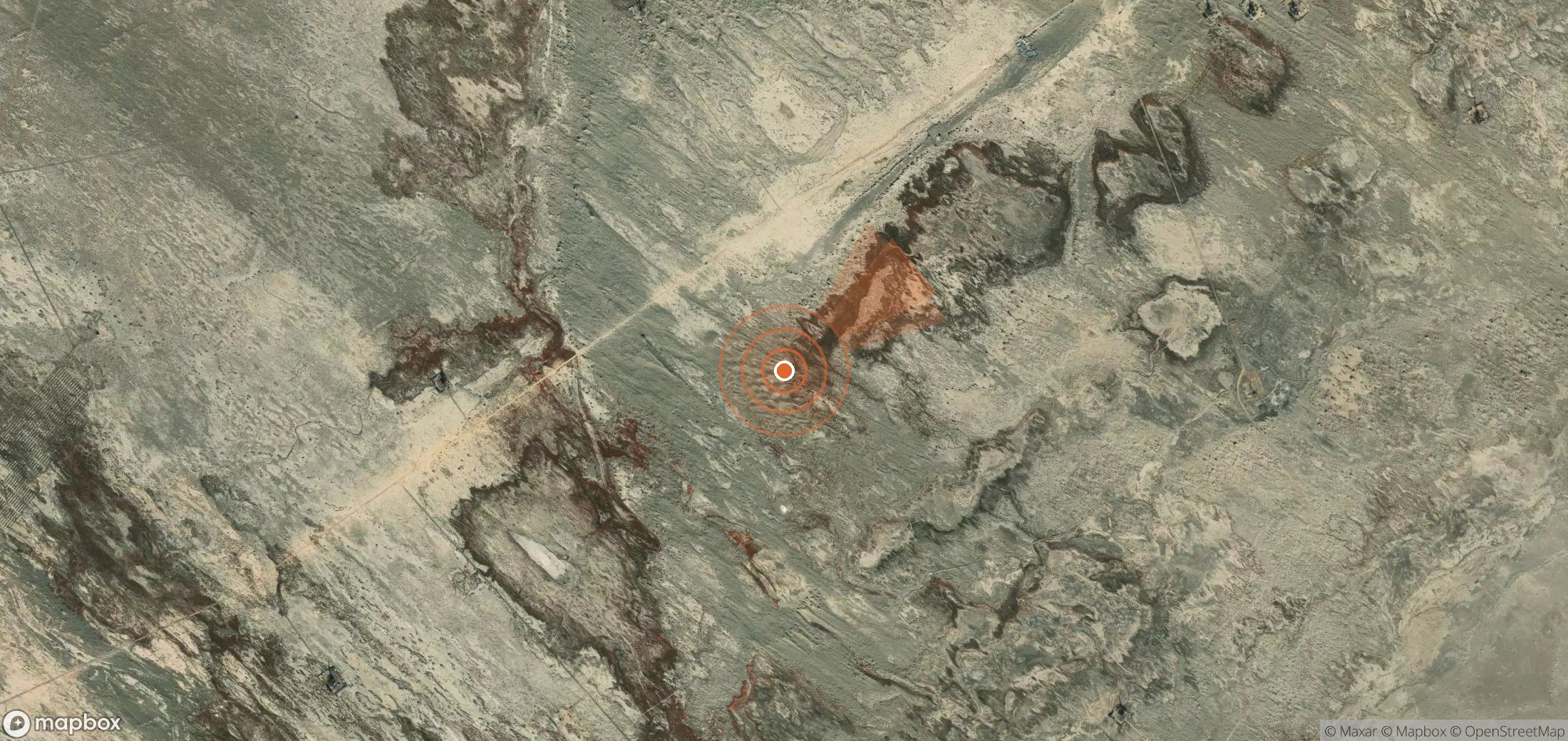 Satellite map of methane plume locations in China
