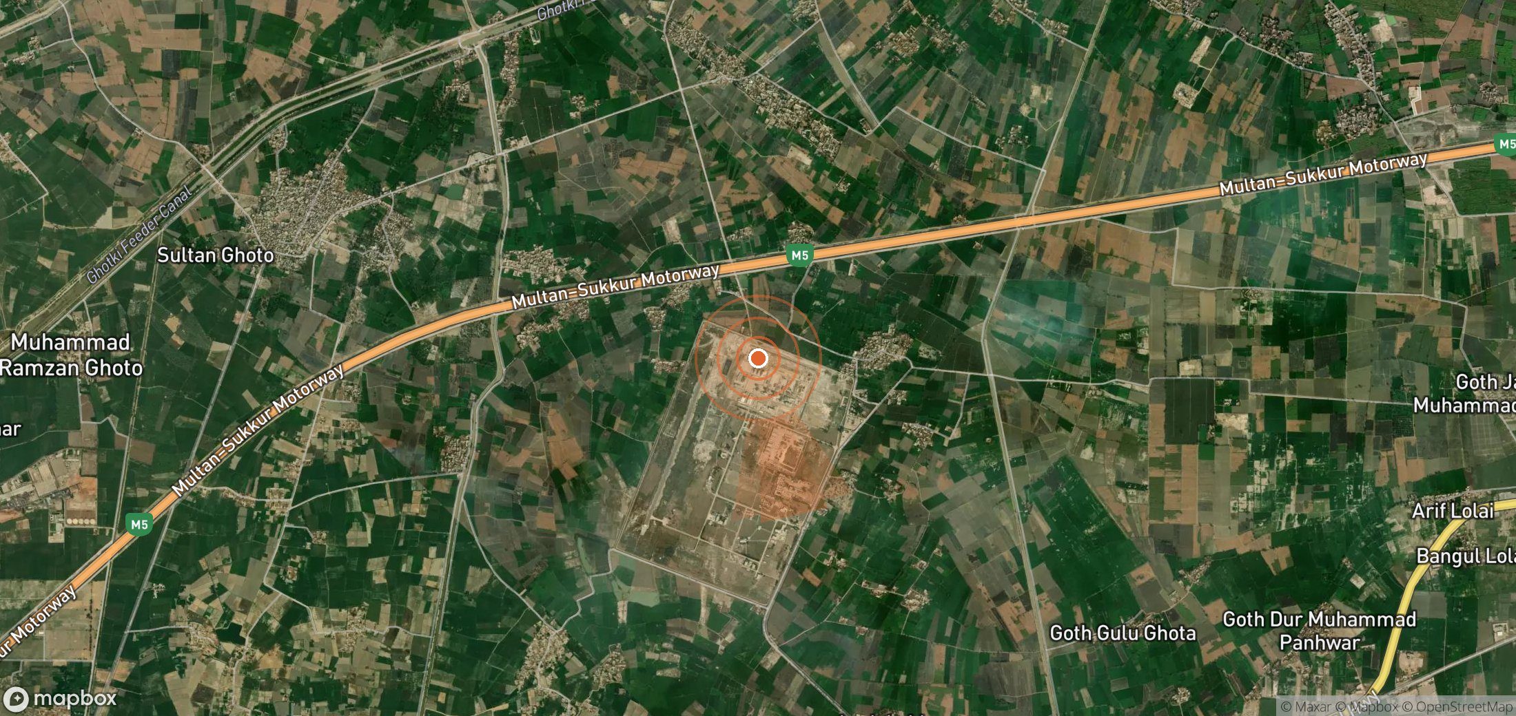 Satellite map of methane plume locations in Pakistan