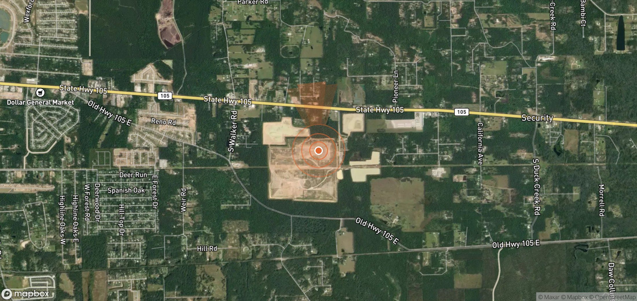 Satellite map of methane plume locations in United States