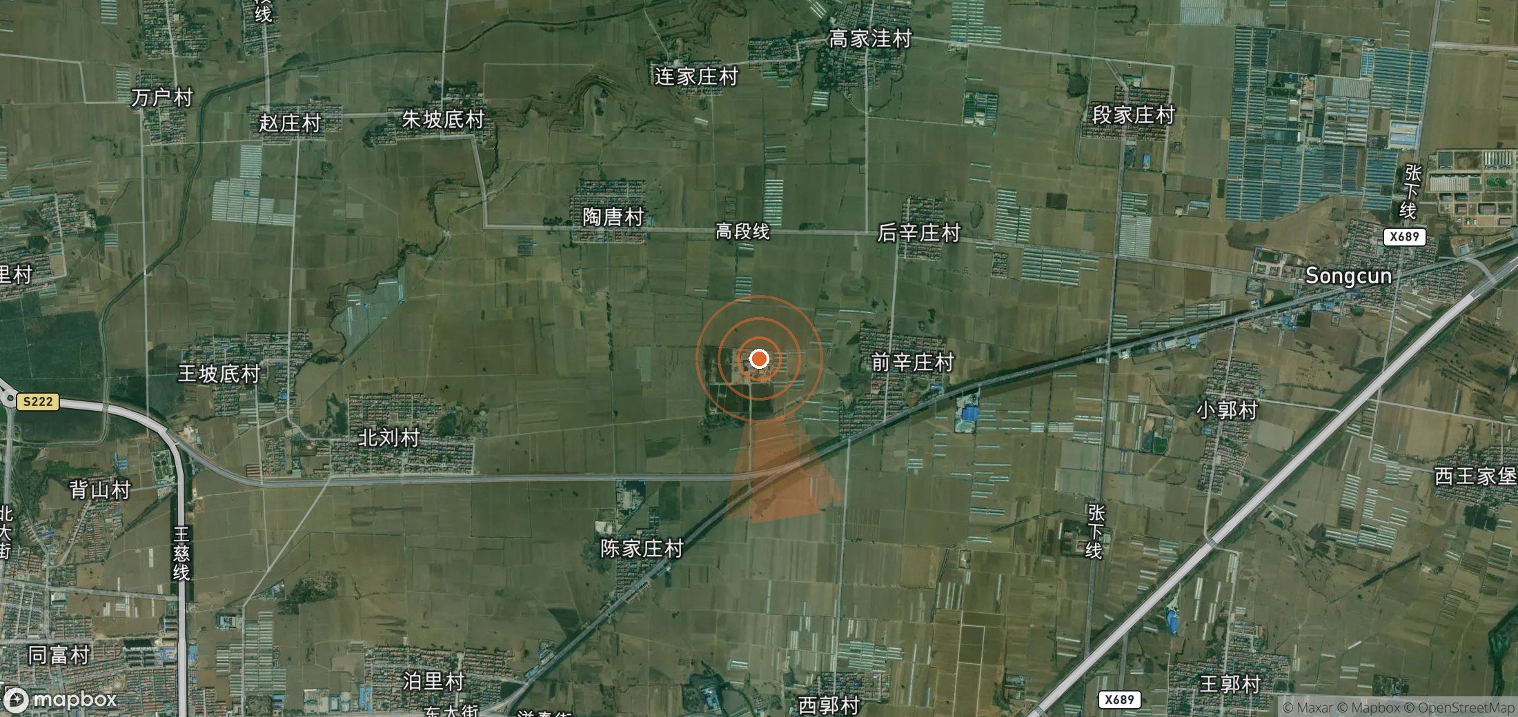Mapa satelital de plumas de metano en China