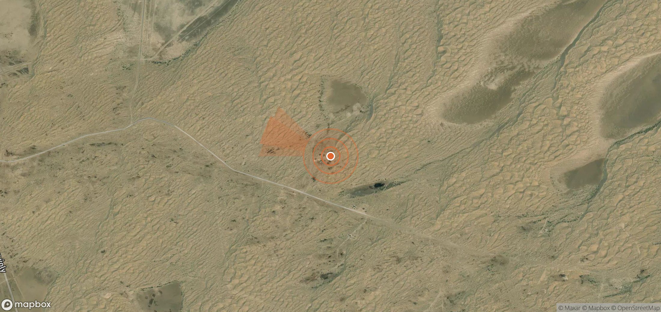 Satellite map of methane plume locations in Turkmenistan
