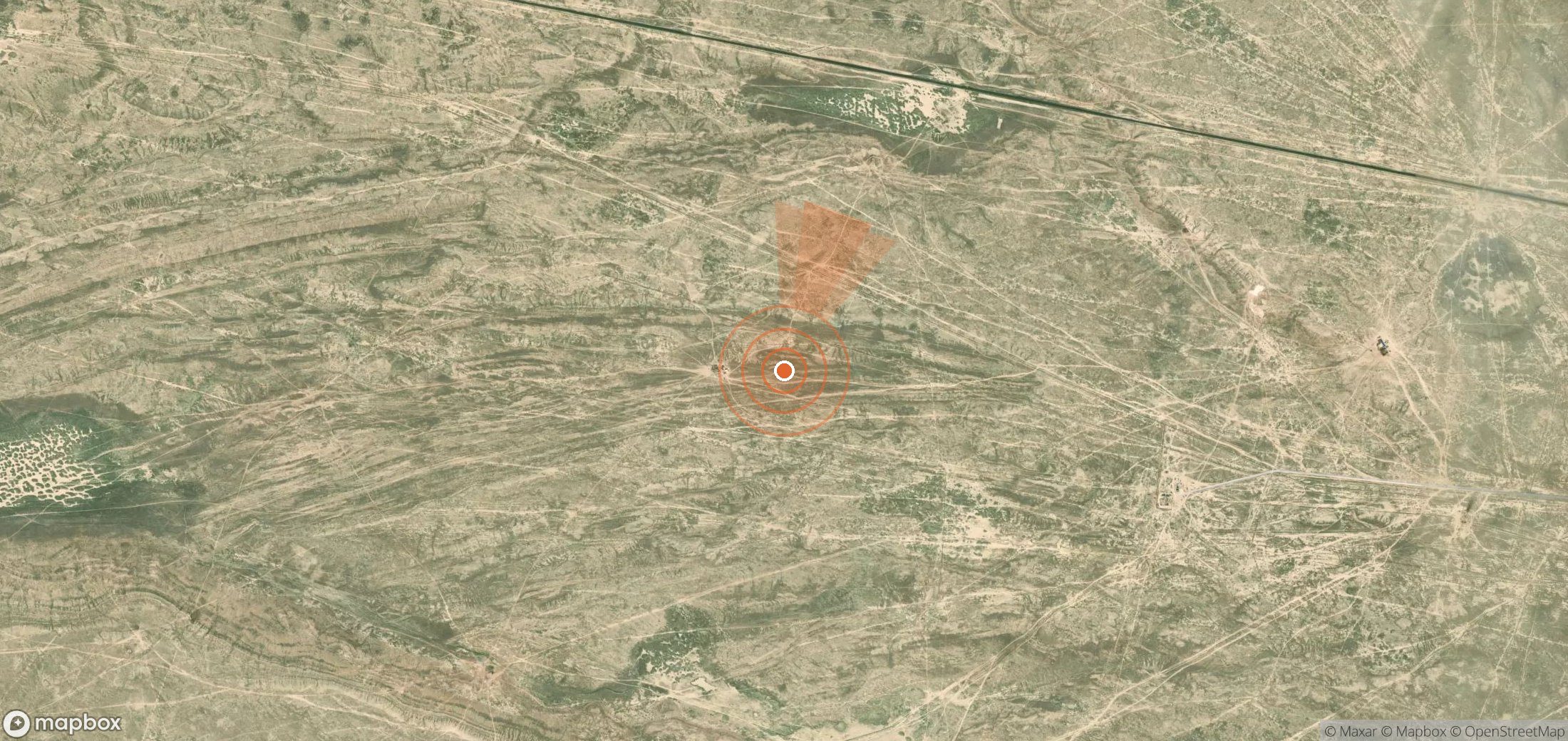 Satellite map of methane plume locations in Kazakhstan