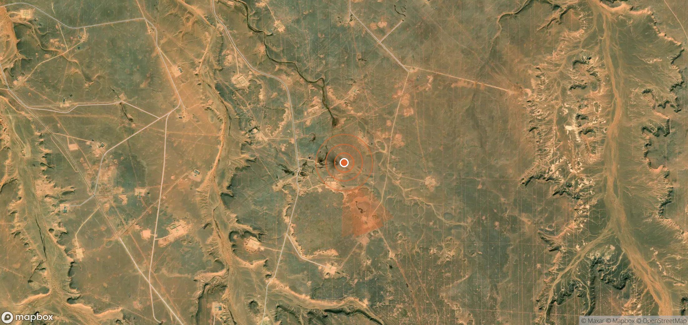 Satellite map of methane plume locations in Algeria