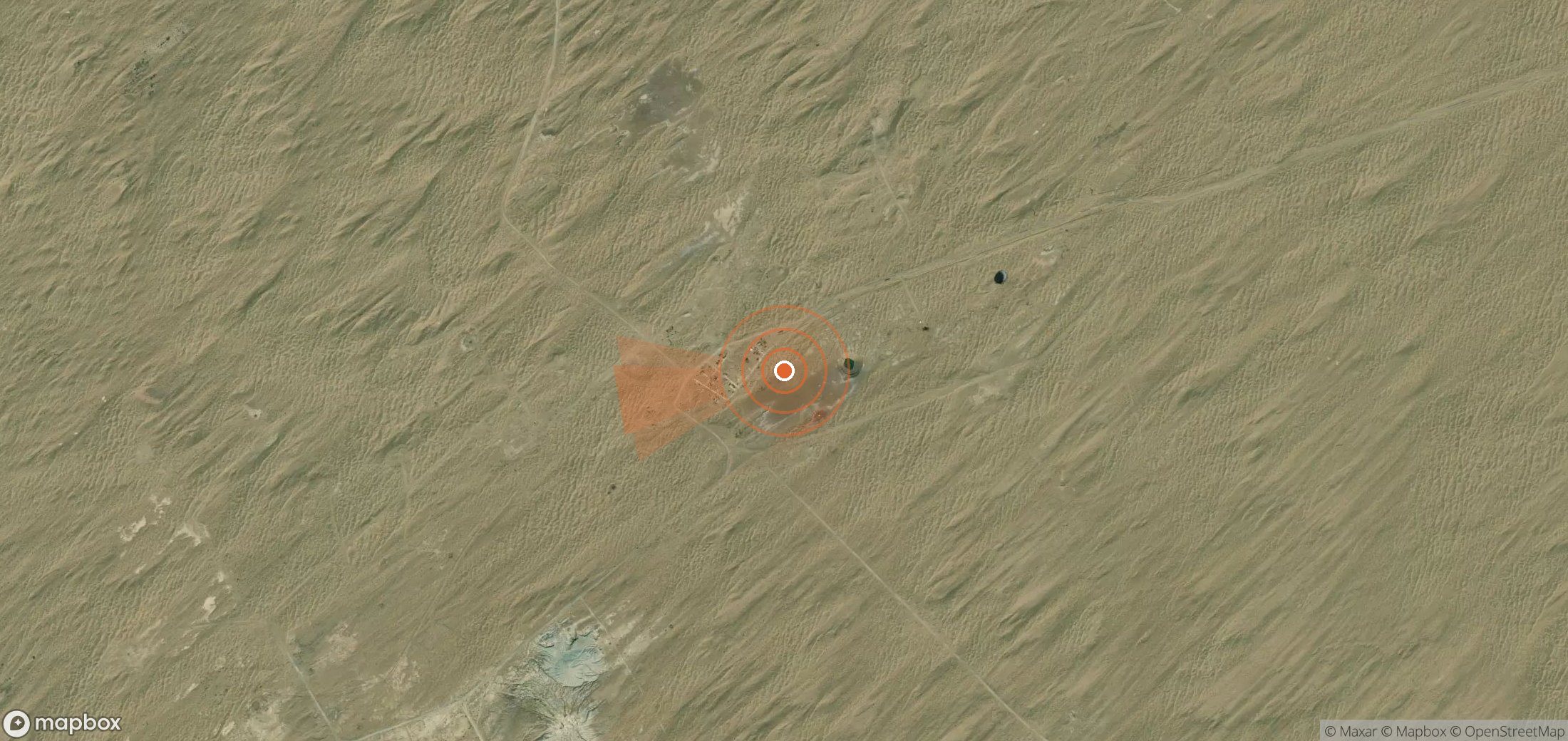 Mapa satelital de plumas de metano en Turkmenistán