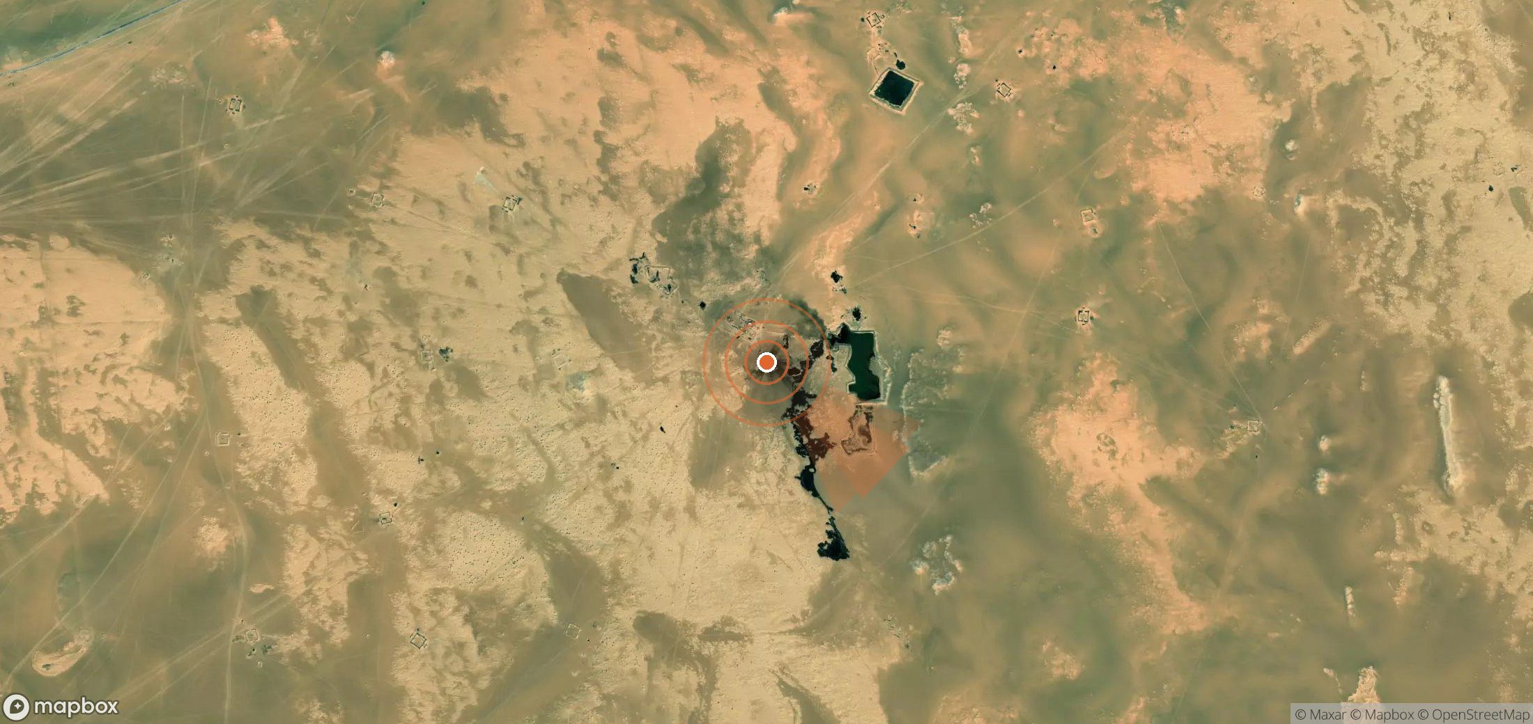 Mapa satelital de plumas de metano en Libia