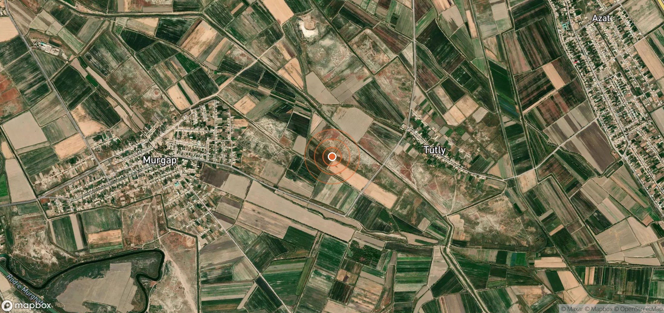 Satellite map of methane plume locations in Turkmenistan