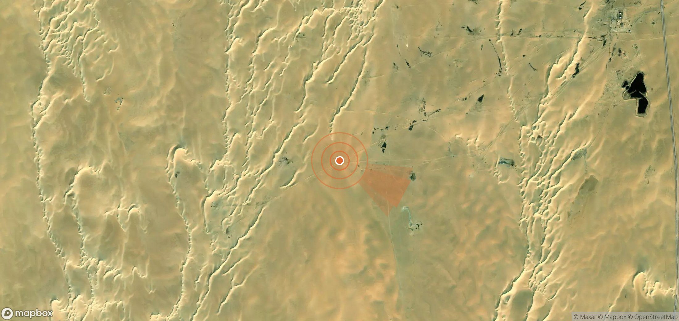 Mapa satelital de plumas de metano en Libia