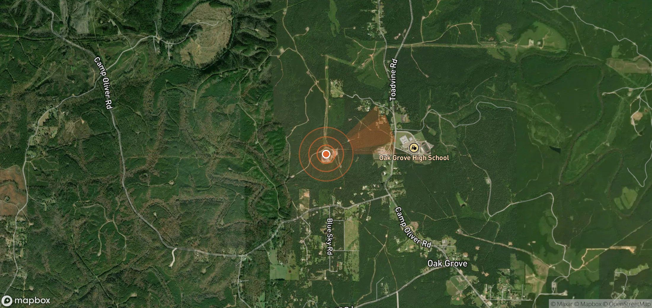 Satellite map of methane plume locations in United States