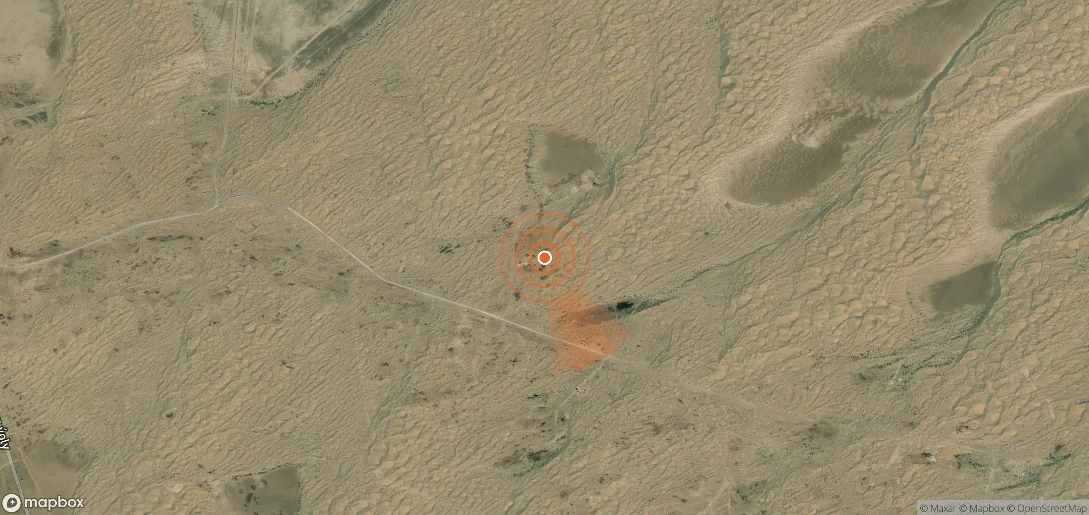Mapa satelital de plumas de metano en Turkmenistán