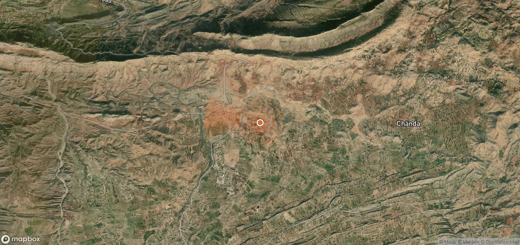 Satellite map of methane plume locations in Pakistan