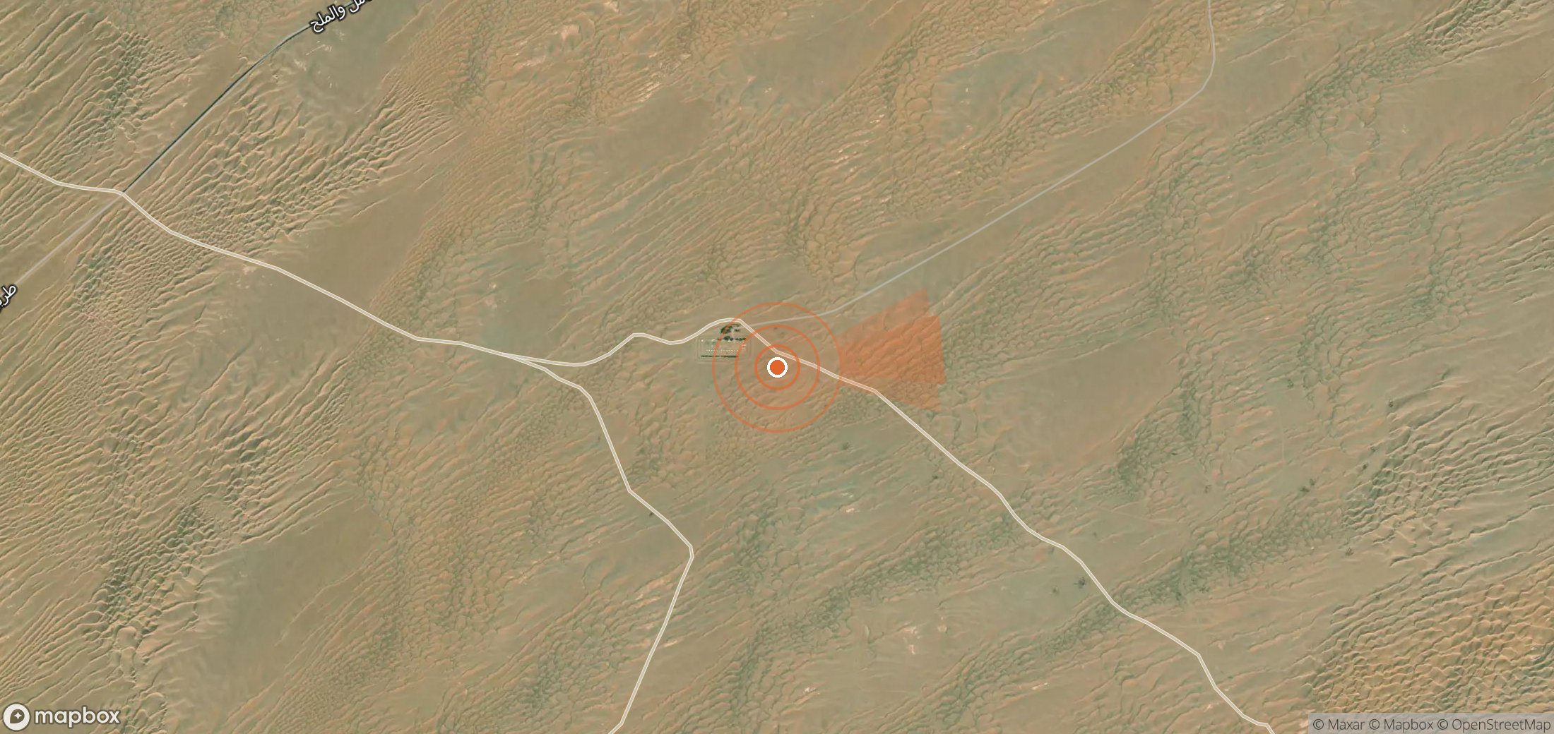 Satellite map of methane plume locations in Yemen