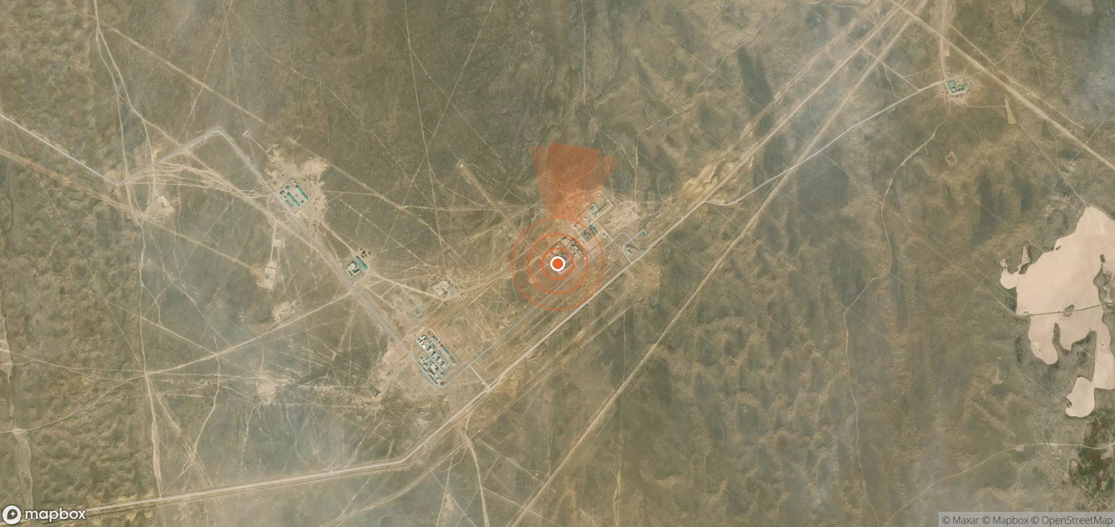 Mapa satelital de plumas de metano en Turkmenistán