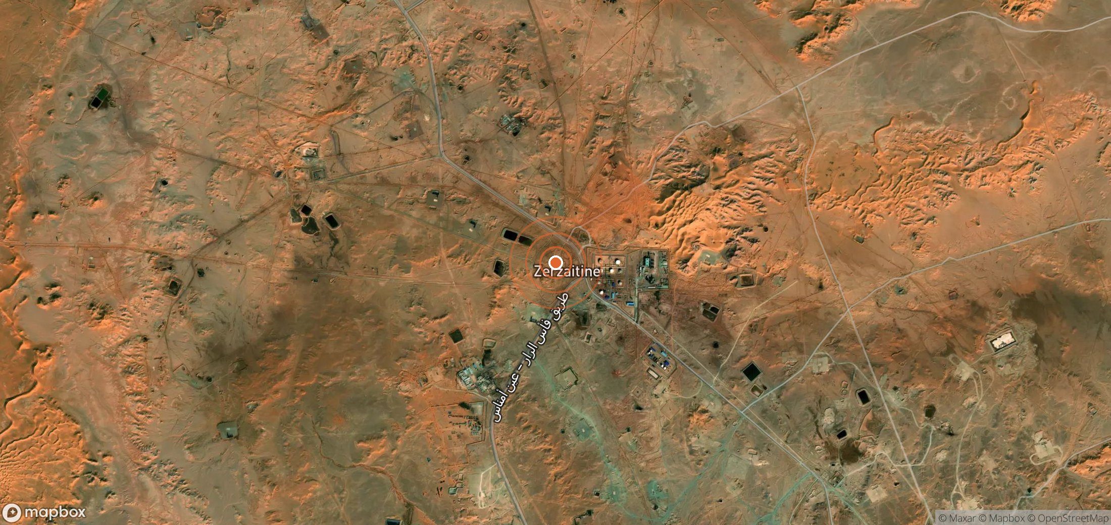 Mapa satelital de plumas de metano en Argelia