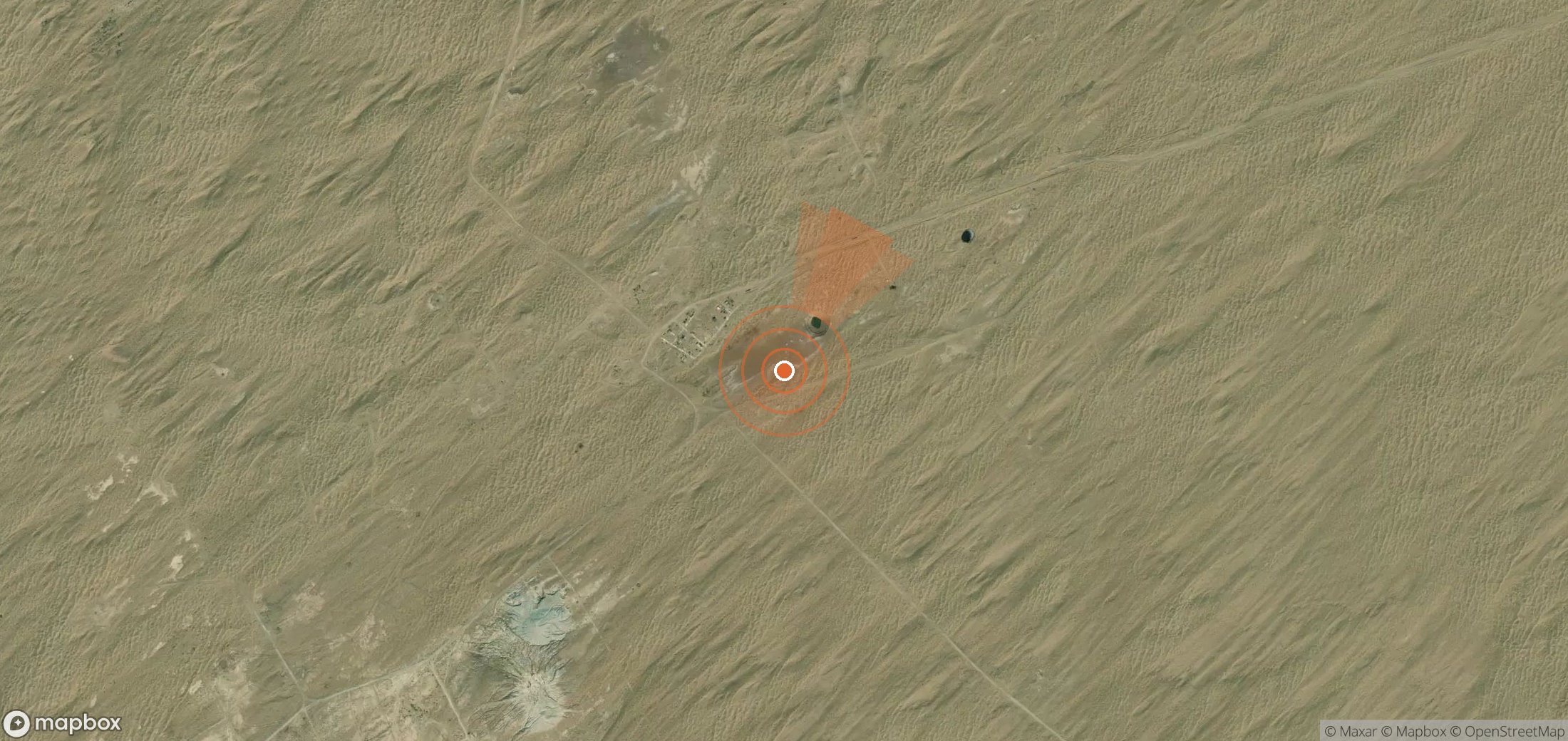 Mapa satelital de plumas de metano en Turkmenistán