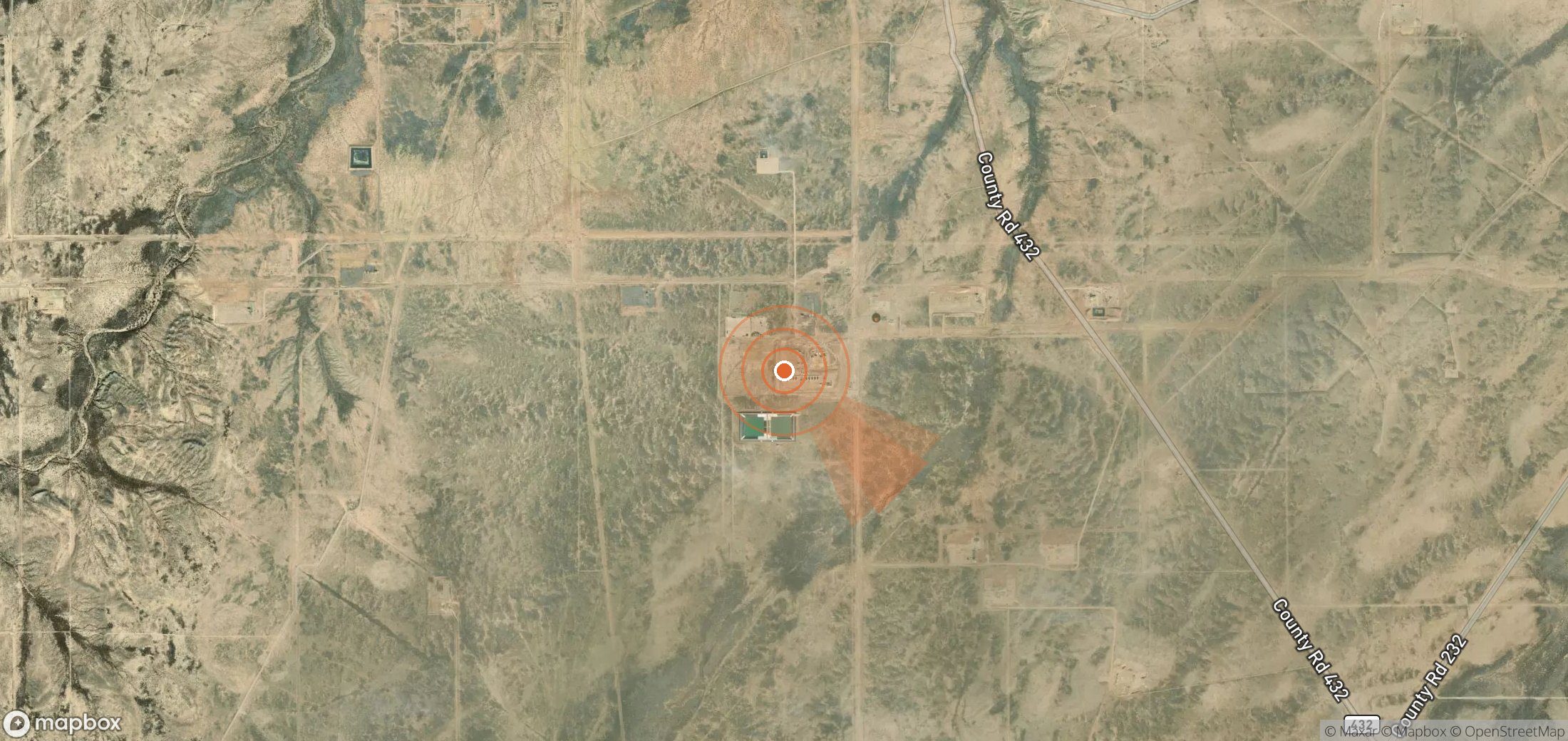 Satellite map of methane plume locations in United States