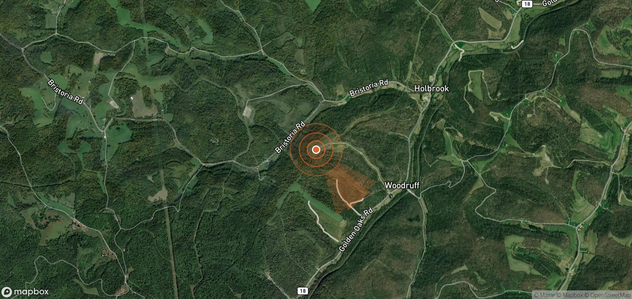 Satellite map of methane plume locations in United States