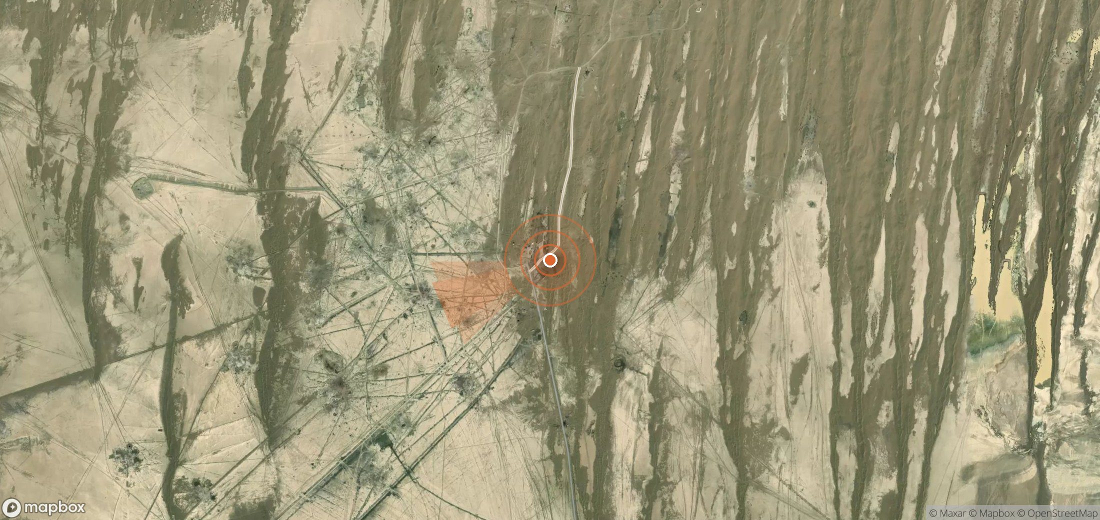 Mapa satelital de plumas de metano en Turkmenistán