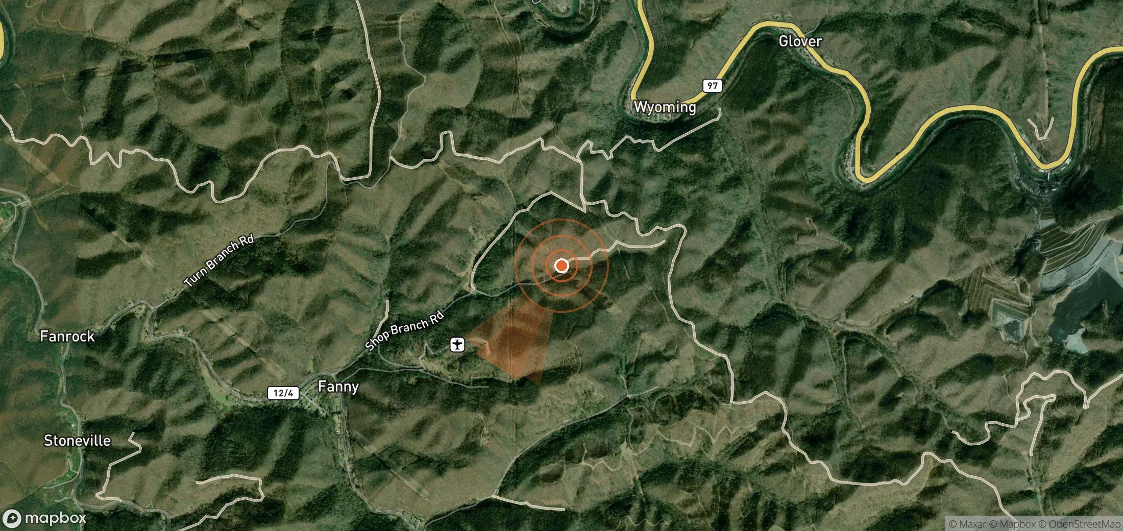 Satellite map of methane plume locations in United States