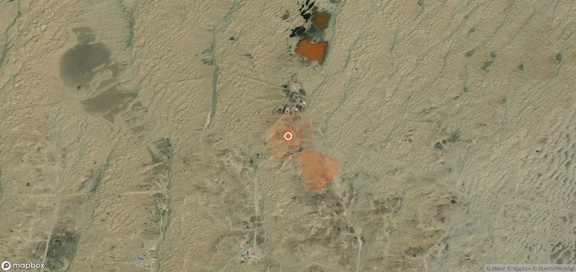 Mapa satelital de plumas de metano en Turkmenistán
