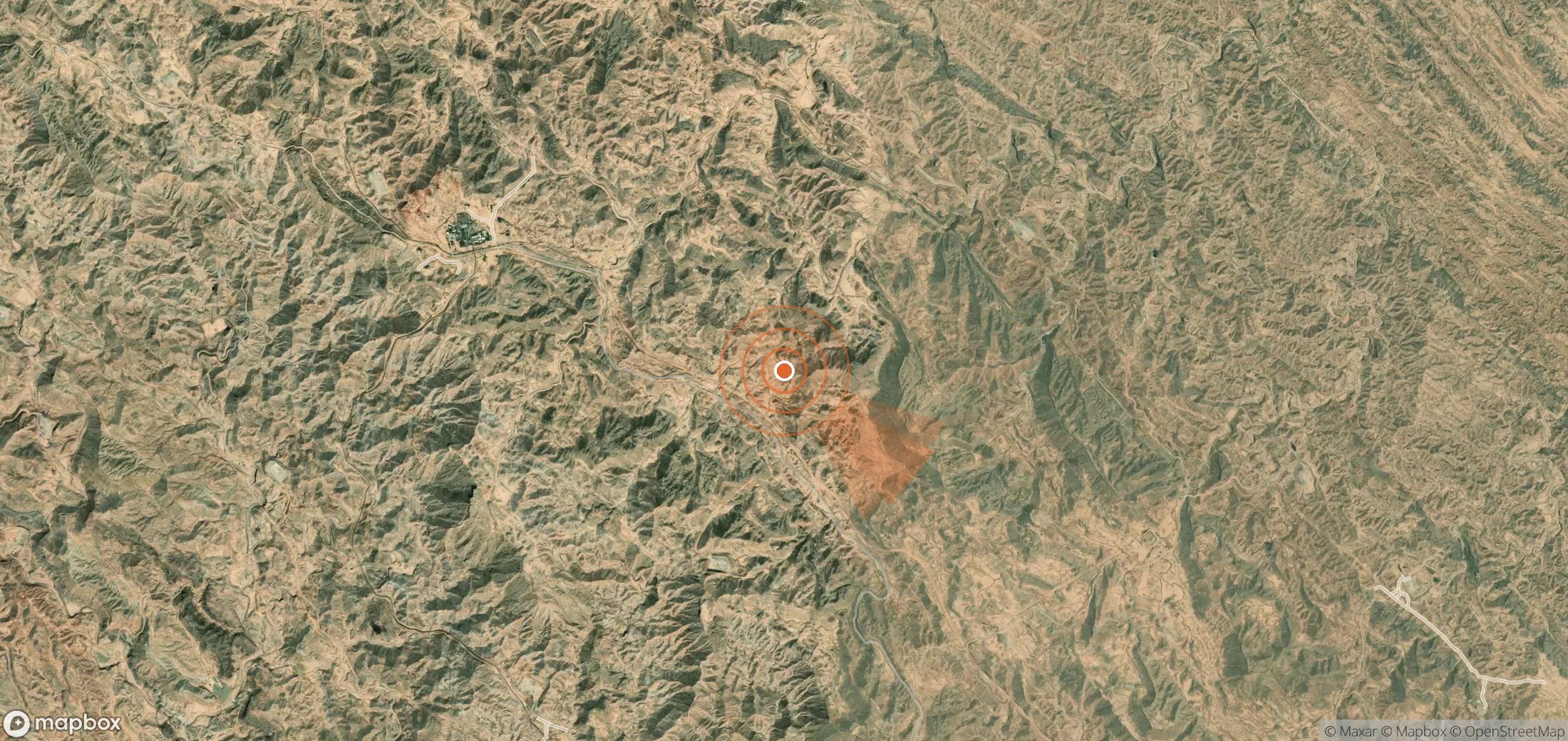 Mapa satelital de plumas de metano en Irán