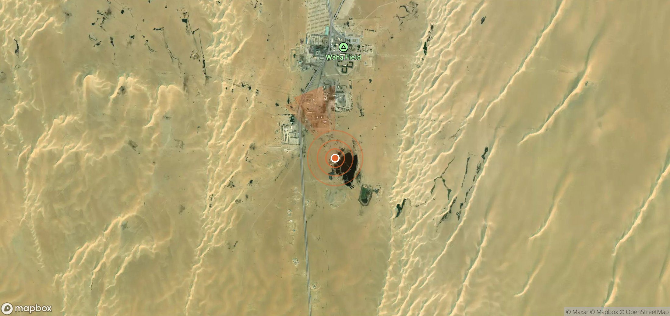 Satellite map of methane plume locations in Libya