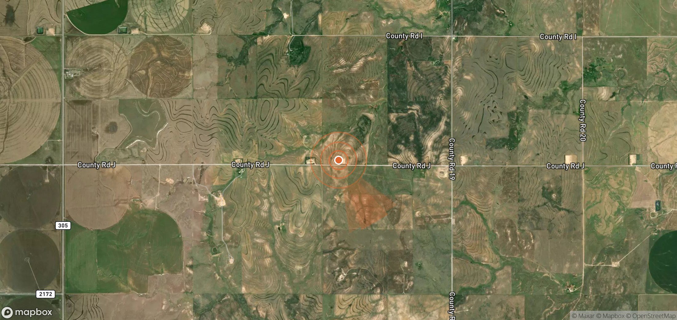 Satellite map of methane plume locations in United States