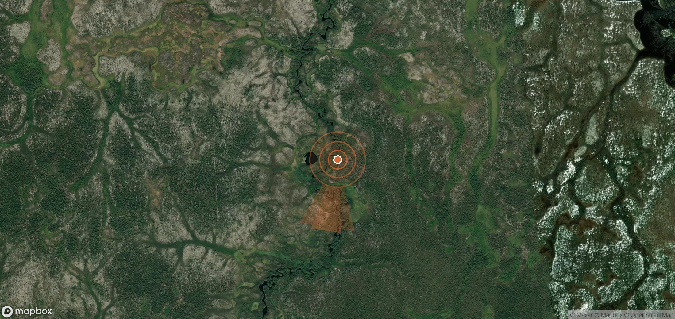 Satellite map of methane plume locations in Russia