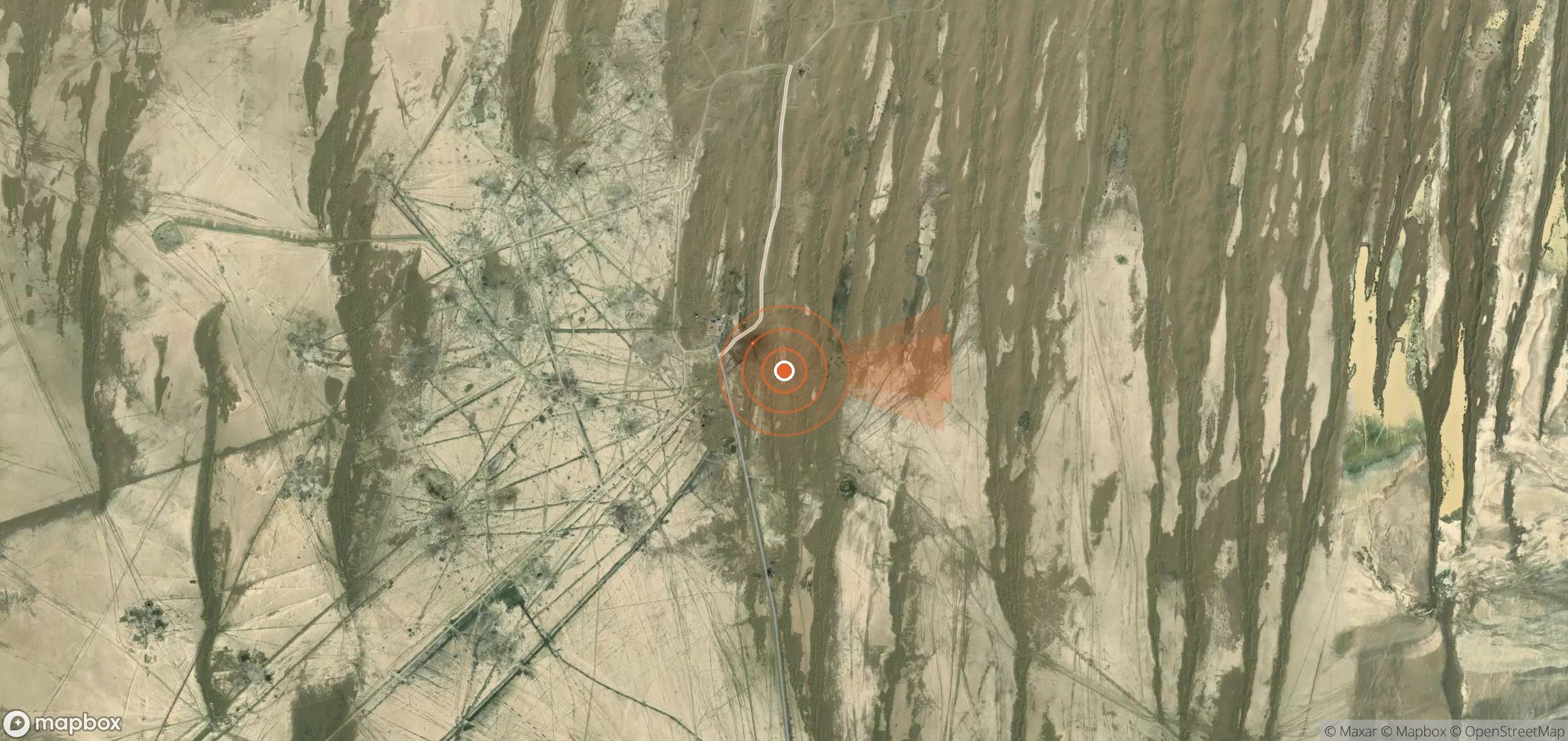 Mapa satelital de plumas de metano en Turkmenistán