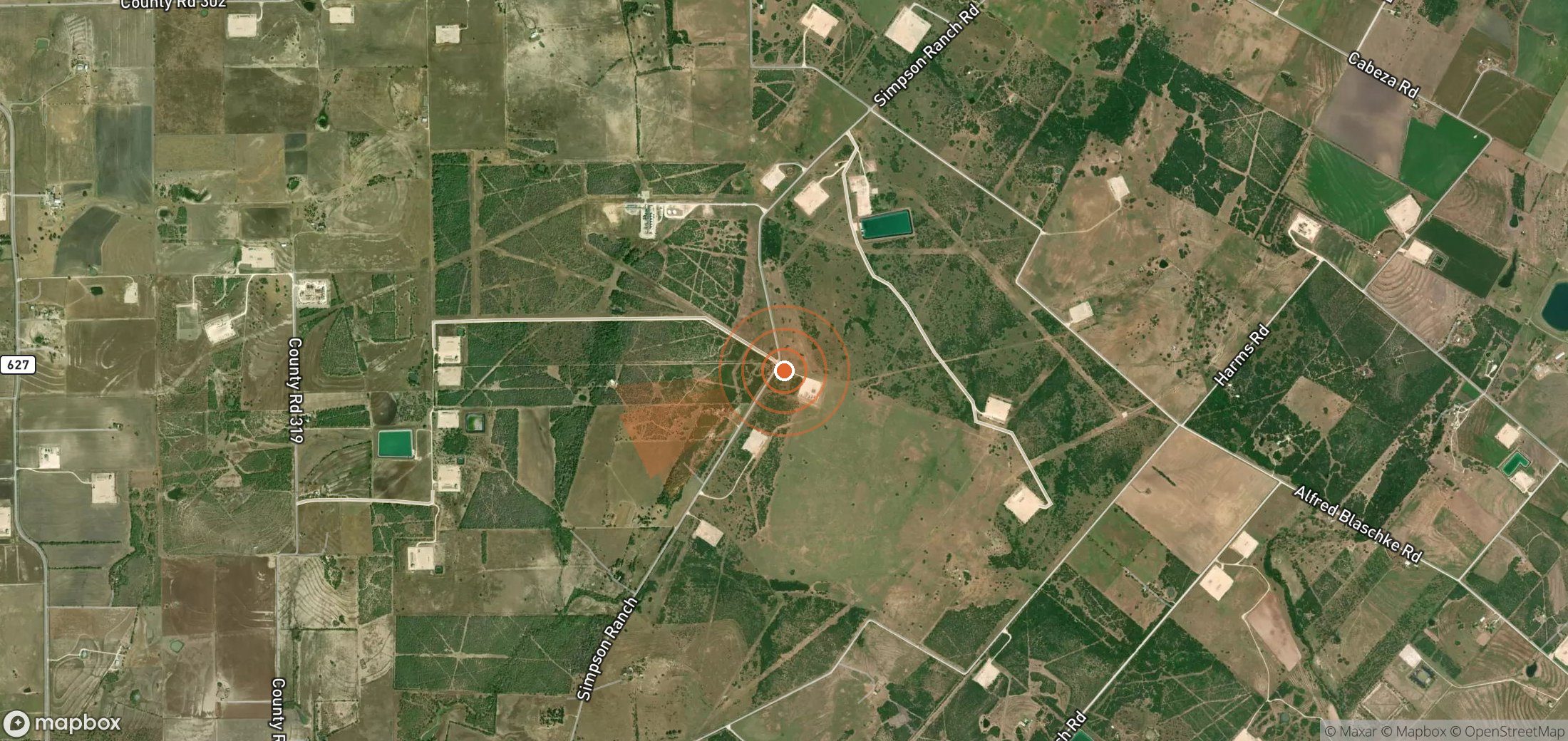 Satellite map of methane plume locations in United States