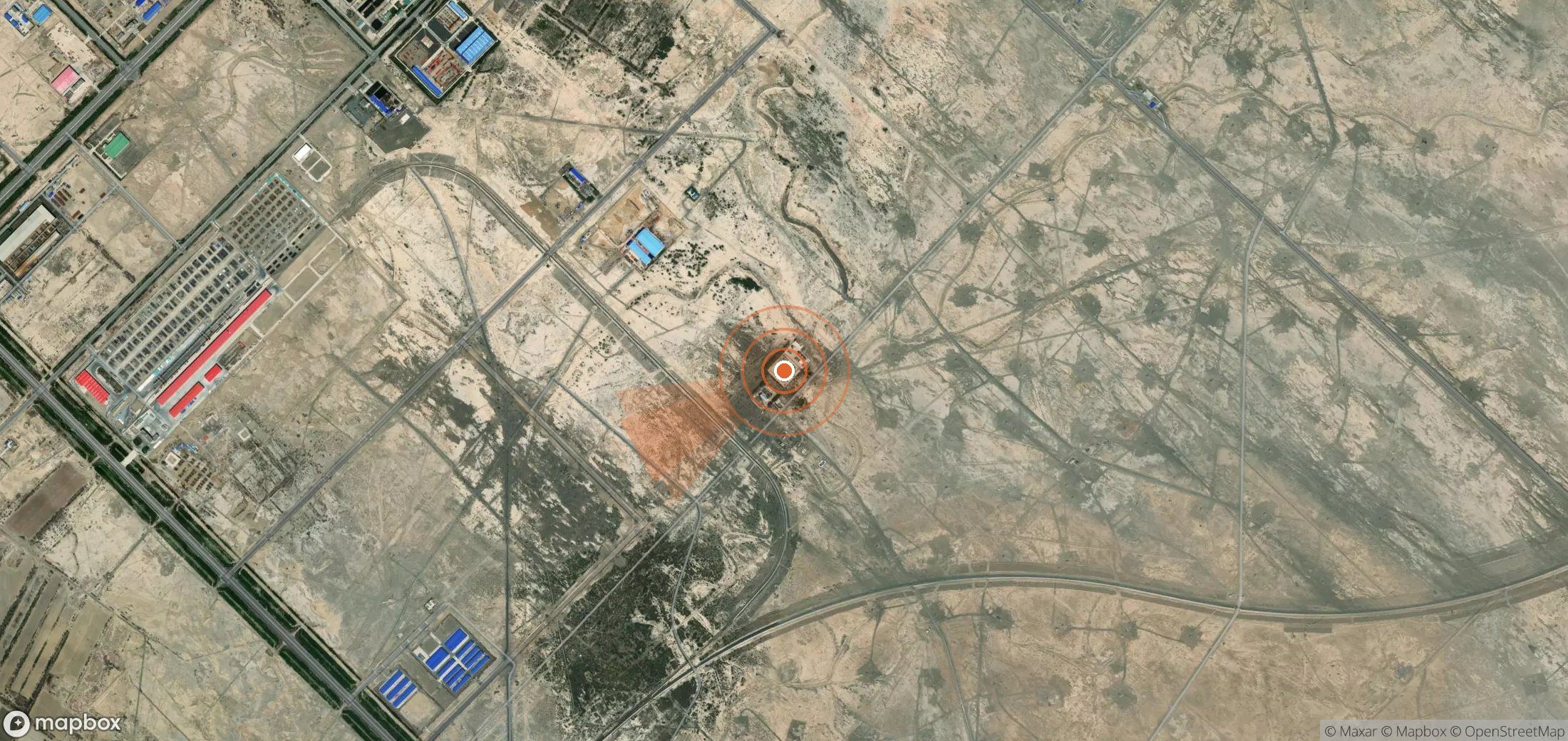 Satellite map of methane plume locations in China