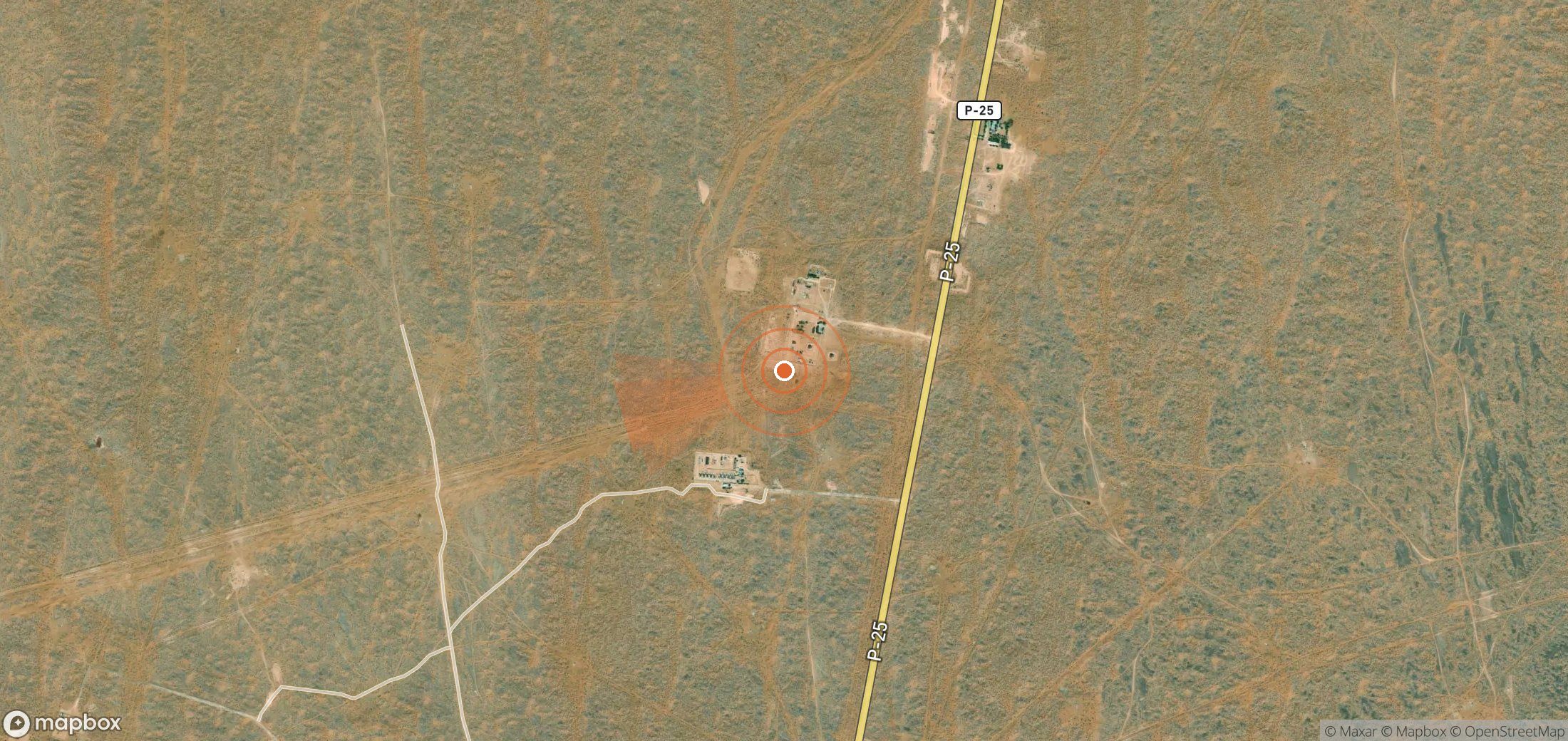 Mapa satelital de plumas de metano en Turkmenistán