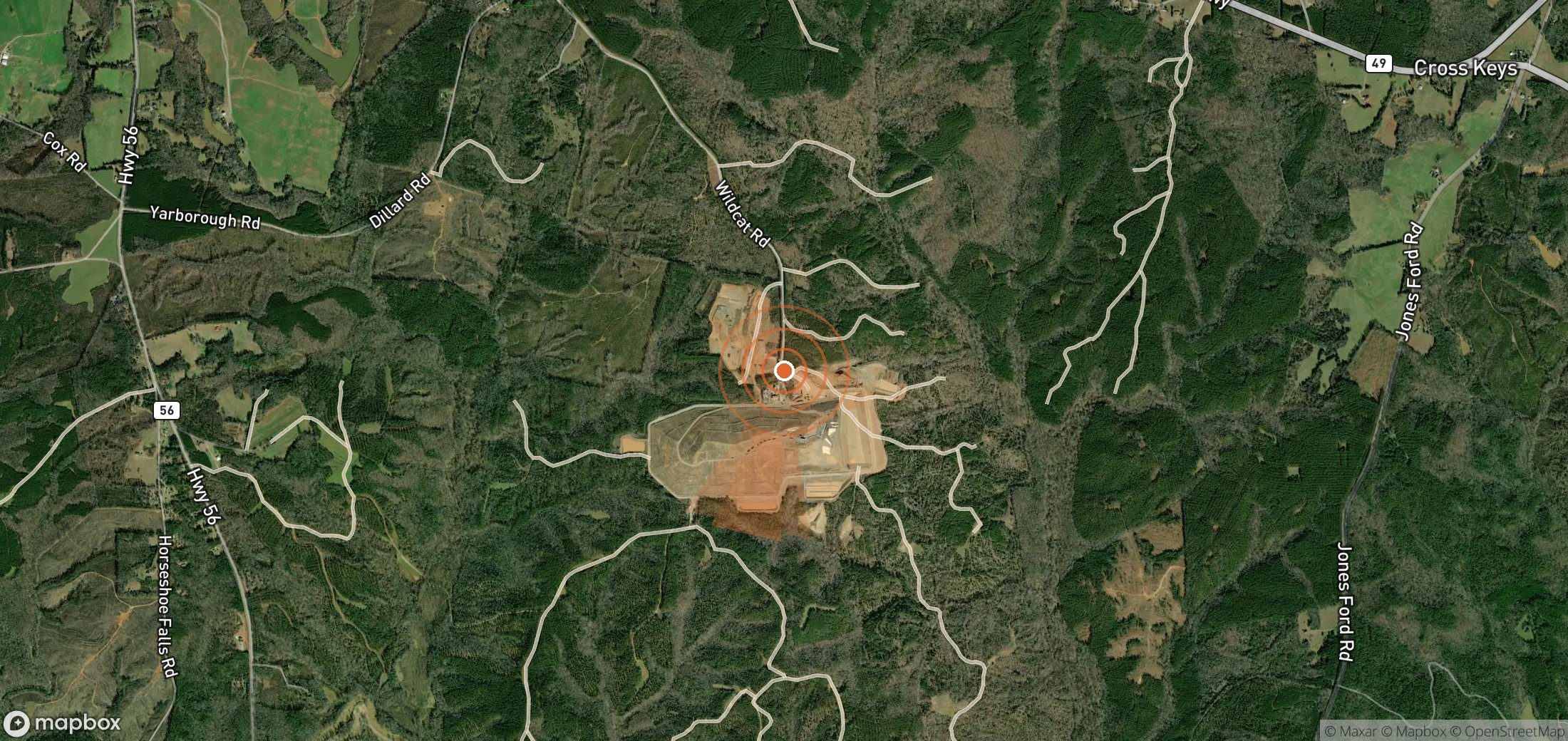 Mapa satelital de plumas de metano en Estados Unidos