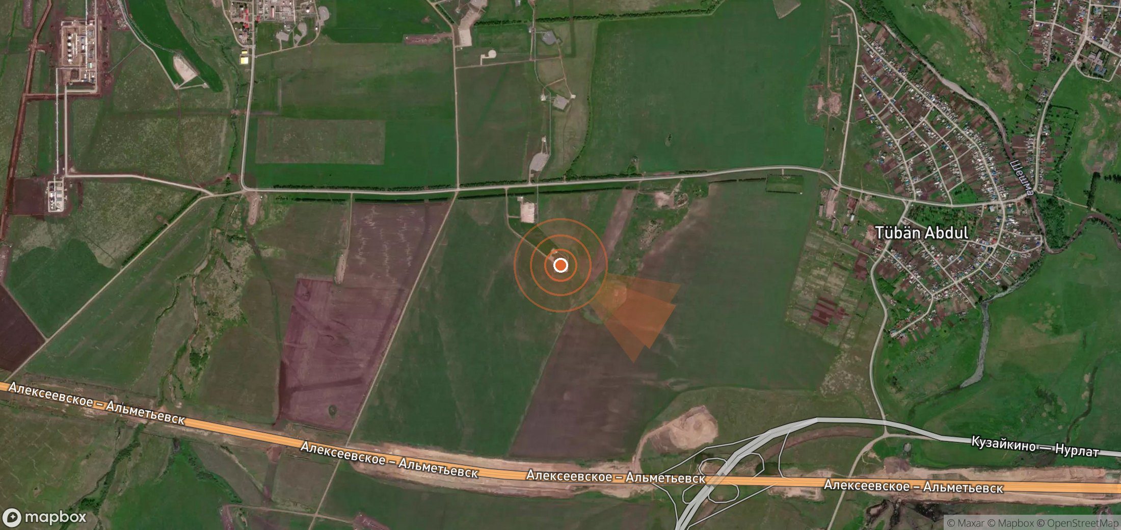 Satellite map of methane plume locations in Russia